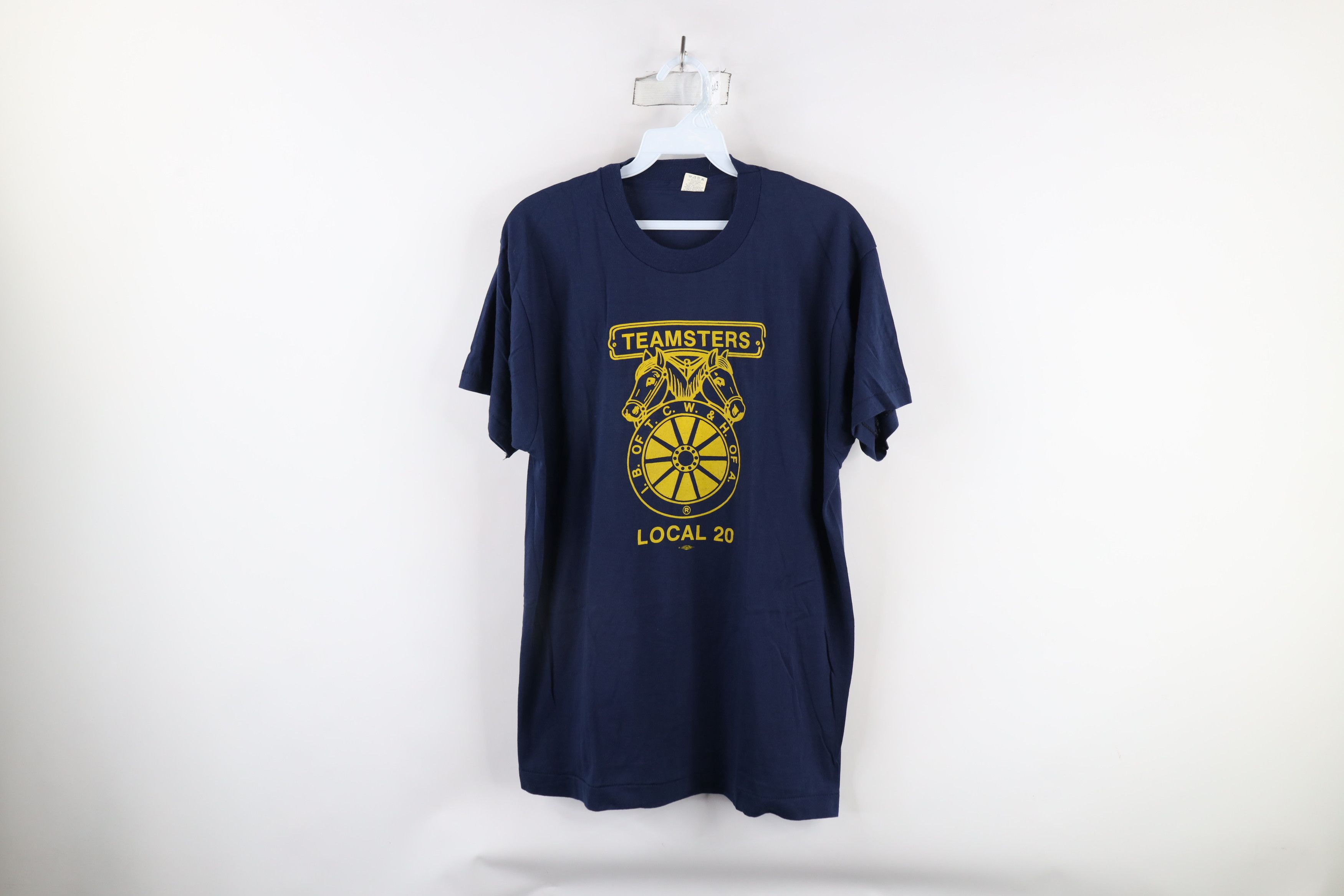 Vintage Deadstock Vintage 80s 20 Teamsters Union T-Shirt Blue USA Size US XL / EU 56 / 4 - 1 Thumbnail