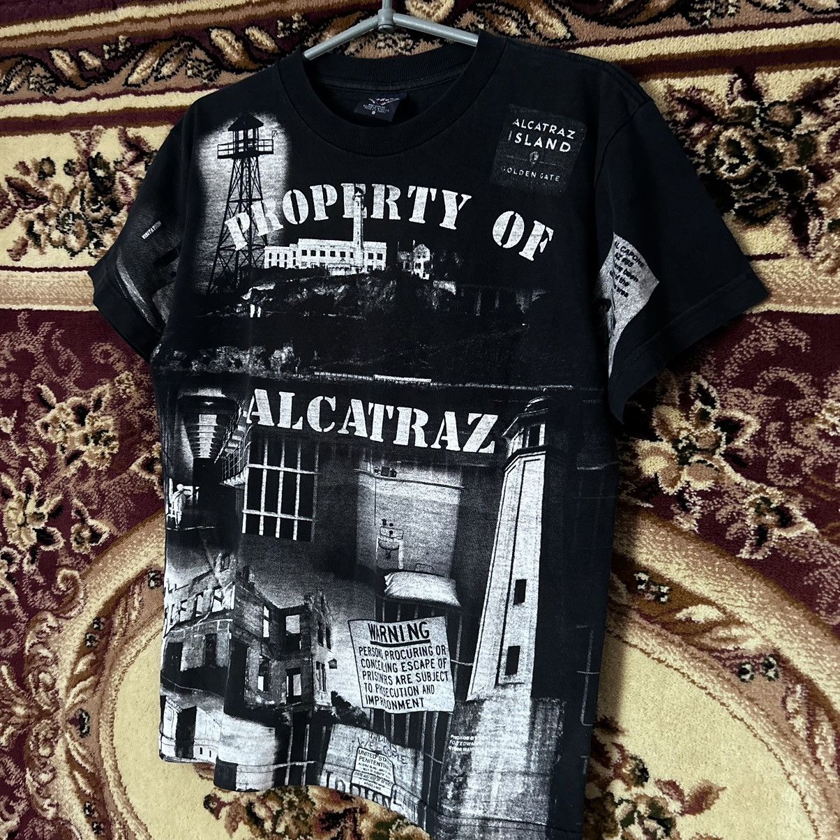Japanese Brand Vintage All over print PROPERTY OF ALCATRAZ AOP Shirt Size US S / EU 44-46 / 1 - 2 Thumbnail