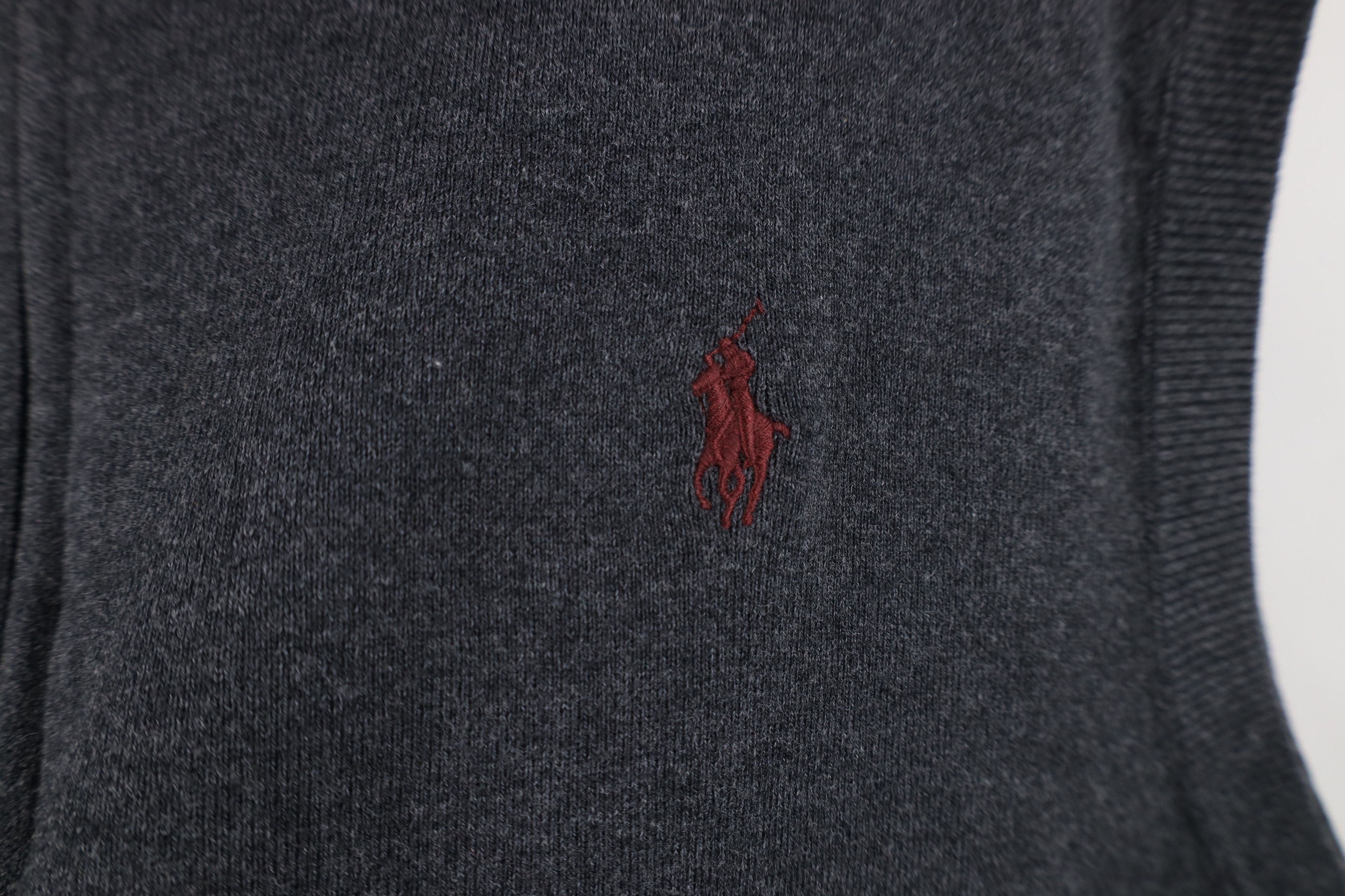 Ralph Lauren Vintage Ralph Lauren Ribbed Knit Half Zip Sweater Vest Gray Size US XL / EU 56 / 4 - 4 Thumbnail