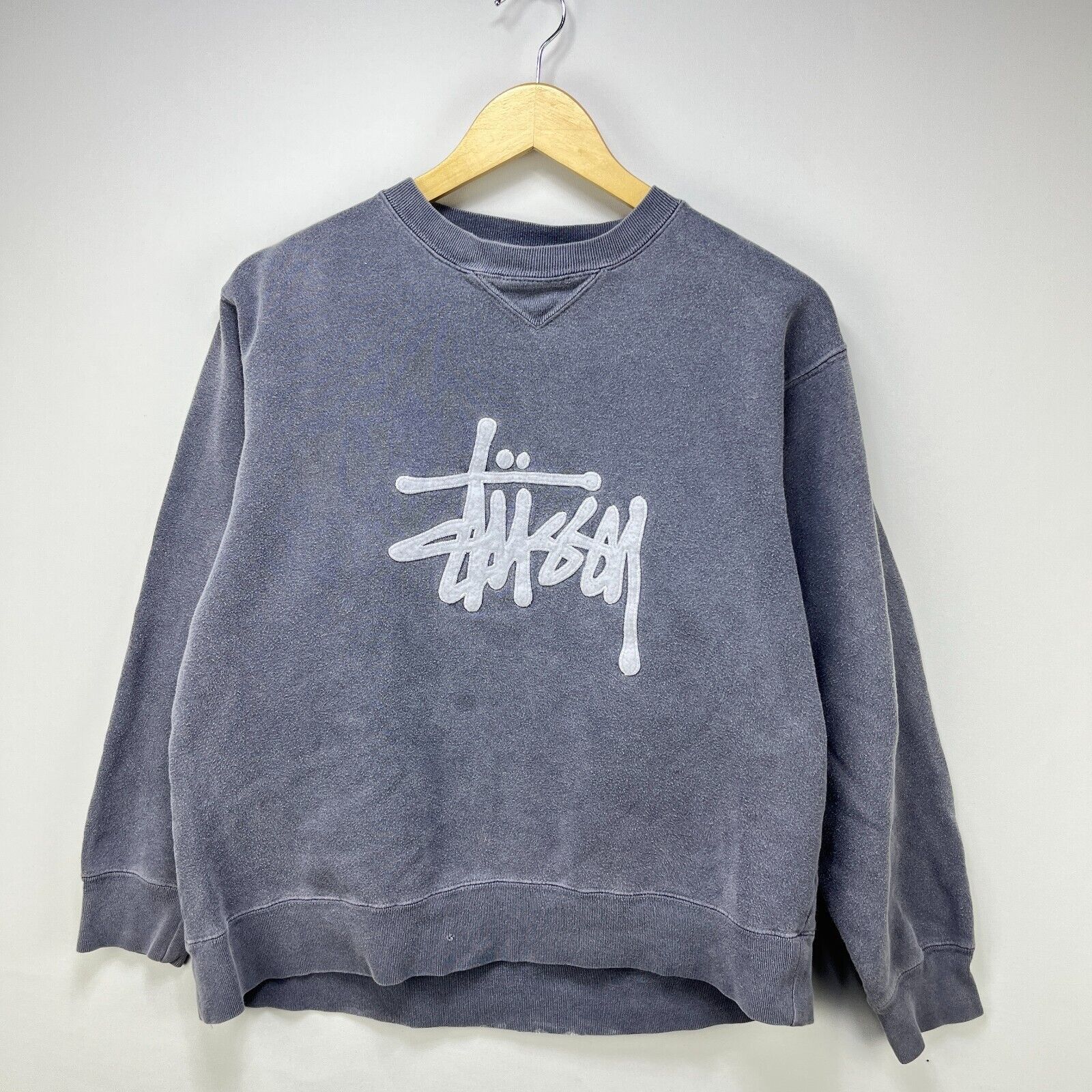 Vintage 90s Stussy Sun Faded Crew Neck Sweatshirt Small
