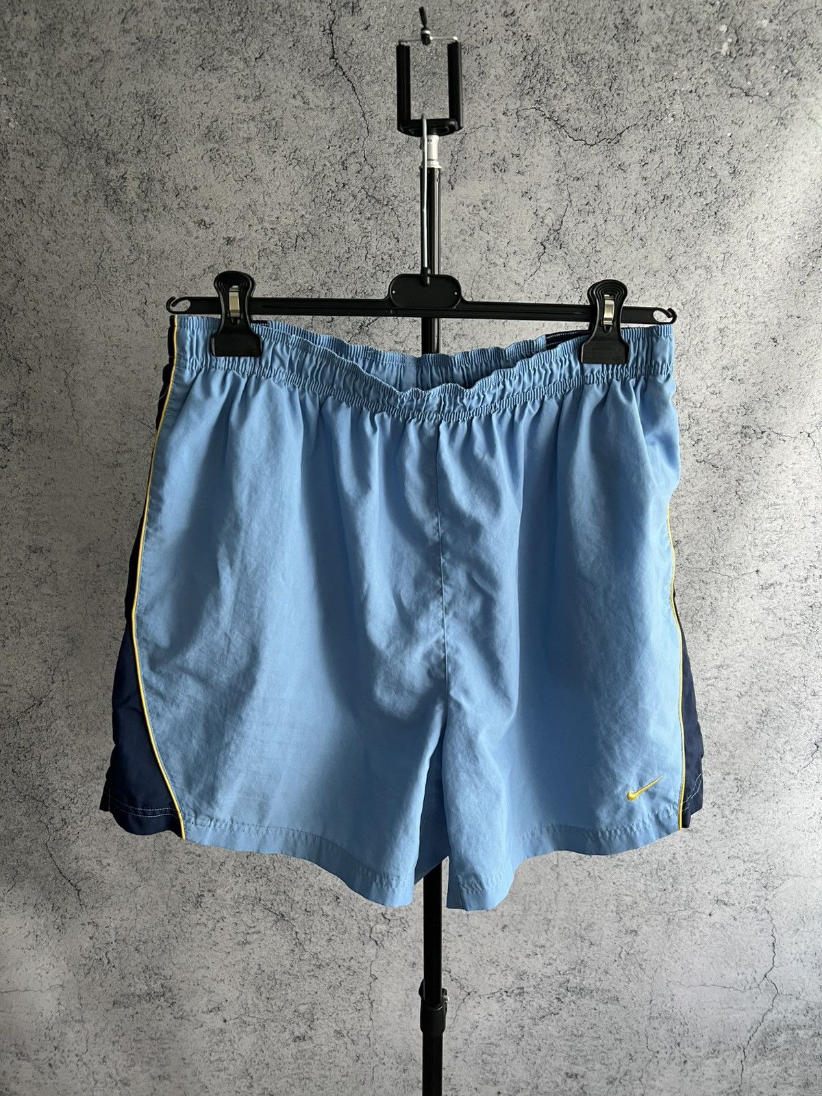 Nike Vintage Nike Nylon Shorts 2000s Mini Swoosh Blue Sportswear Size US 34 / EU 50 - 1 Thumbnail