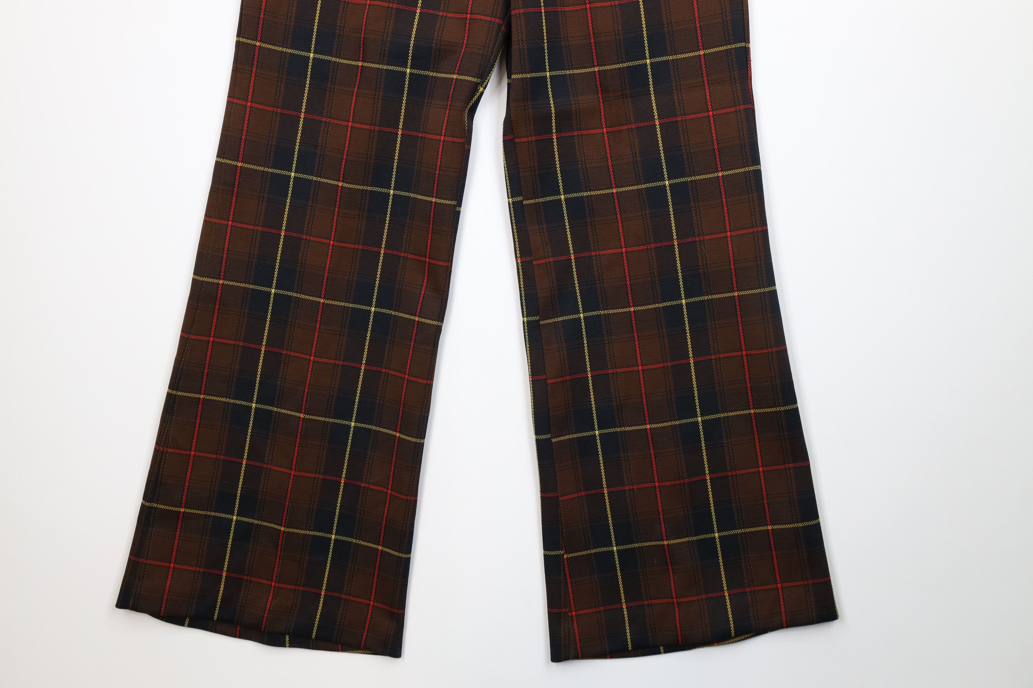 Vintage Vintage 70s Streetwear Wide Leg Bell Bottoms Pants Plaid USA Size 36" / US 14 / IT 50 - 4 Thumbnail