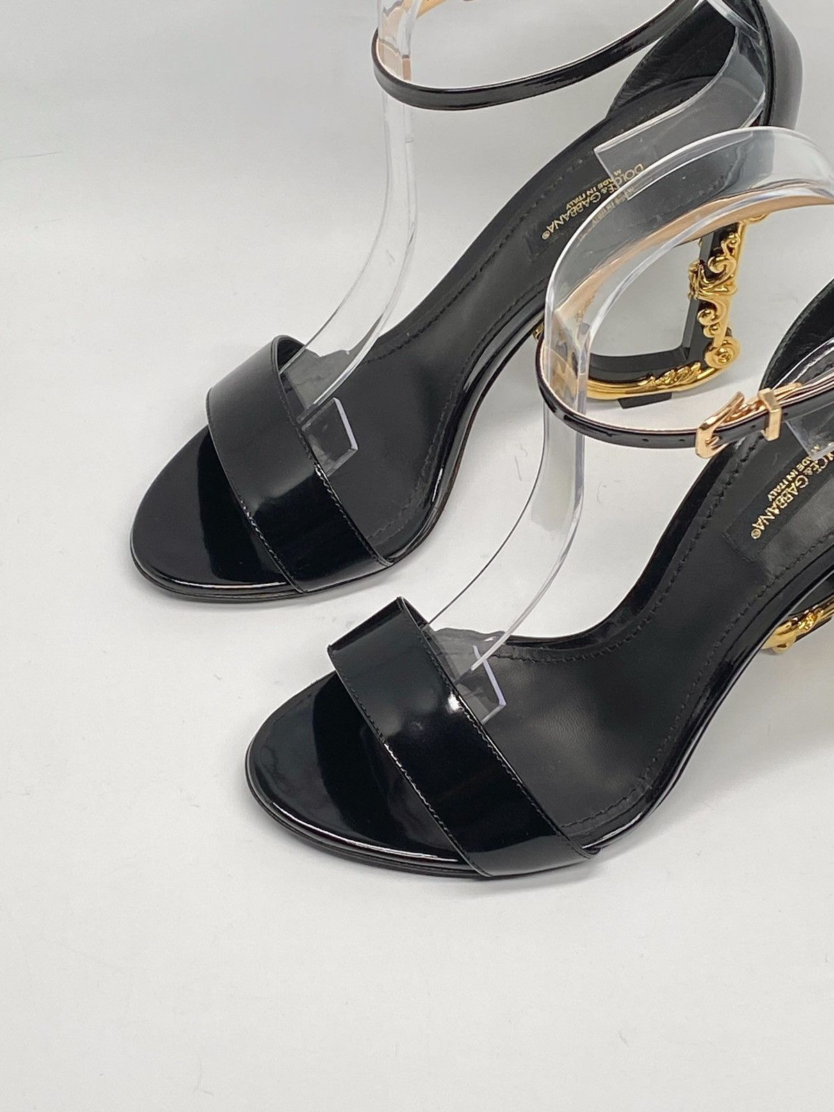 Dolce & Gabbana Dolce&Gabbana Sculpted-Heel DG Leather Sandals size 37 Size US 7 / IT 37 - 5 Thumbnail