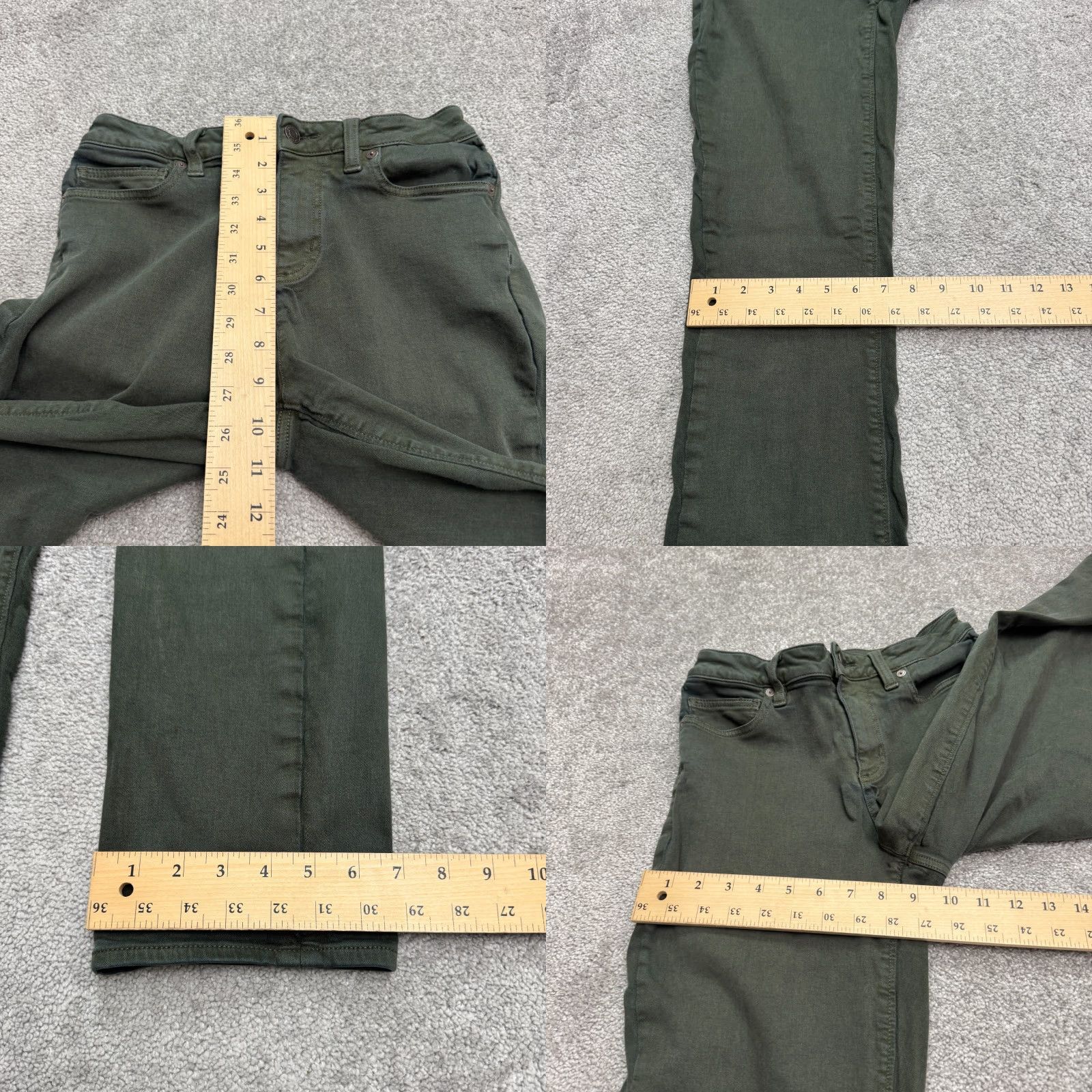 Lands' End Lands' End Womens Jeans 4 Green Denim Stretch 7/8 Mid Rise Slim Straight 30 in Inseam 5-Pocket 26 in Waist Cotton Blend Birthday? (No) Size 27" / US 4 / IT 40 - 9 Thumbnail