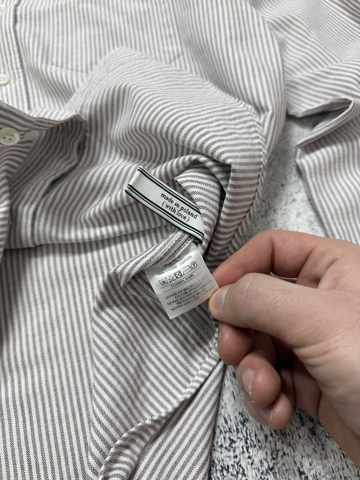 AMI AMI Alexandre Mattiussi Striped Button Up Longsleeve Shirt Size US S / EU 44-46 / 1 - 8 Thumbnail