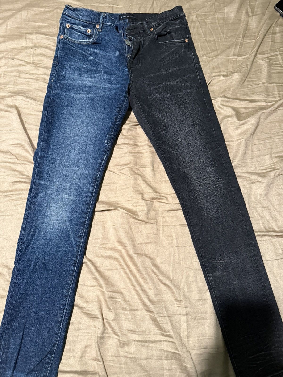 Purple Brand Half black half blue denim Purple Jeans Size 30 Size US 30 / EU 46 - 1 Thumbnail