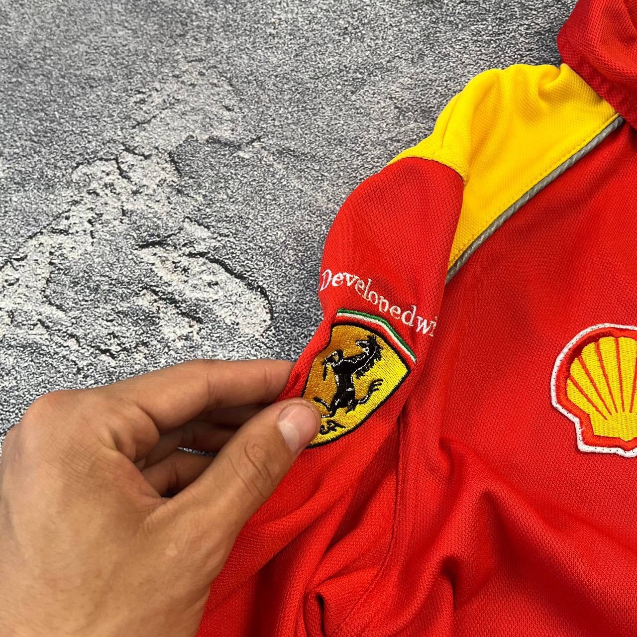 Ferrari × Vintage Vintage Shell Ferrari Red Long SLeeve Polo Shird,Size XL Size XL / US 12-14 / IT 48-50 - 4 Thumbnail