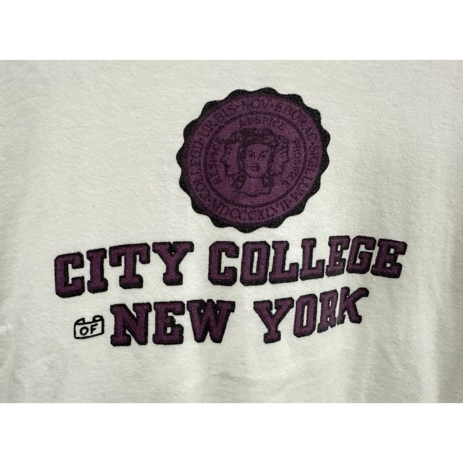 Velva Sheen VTG 60s City College Of New York CCNY Crest Velva Sheen True Vintage T-Shirt L White Mens Velva Sheen Shirt NYC Crest Vintage Logo 60s Mens L White Size US L / EU 52-54 / 3 - 3 Thumbnail
