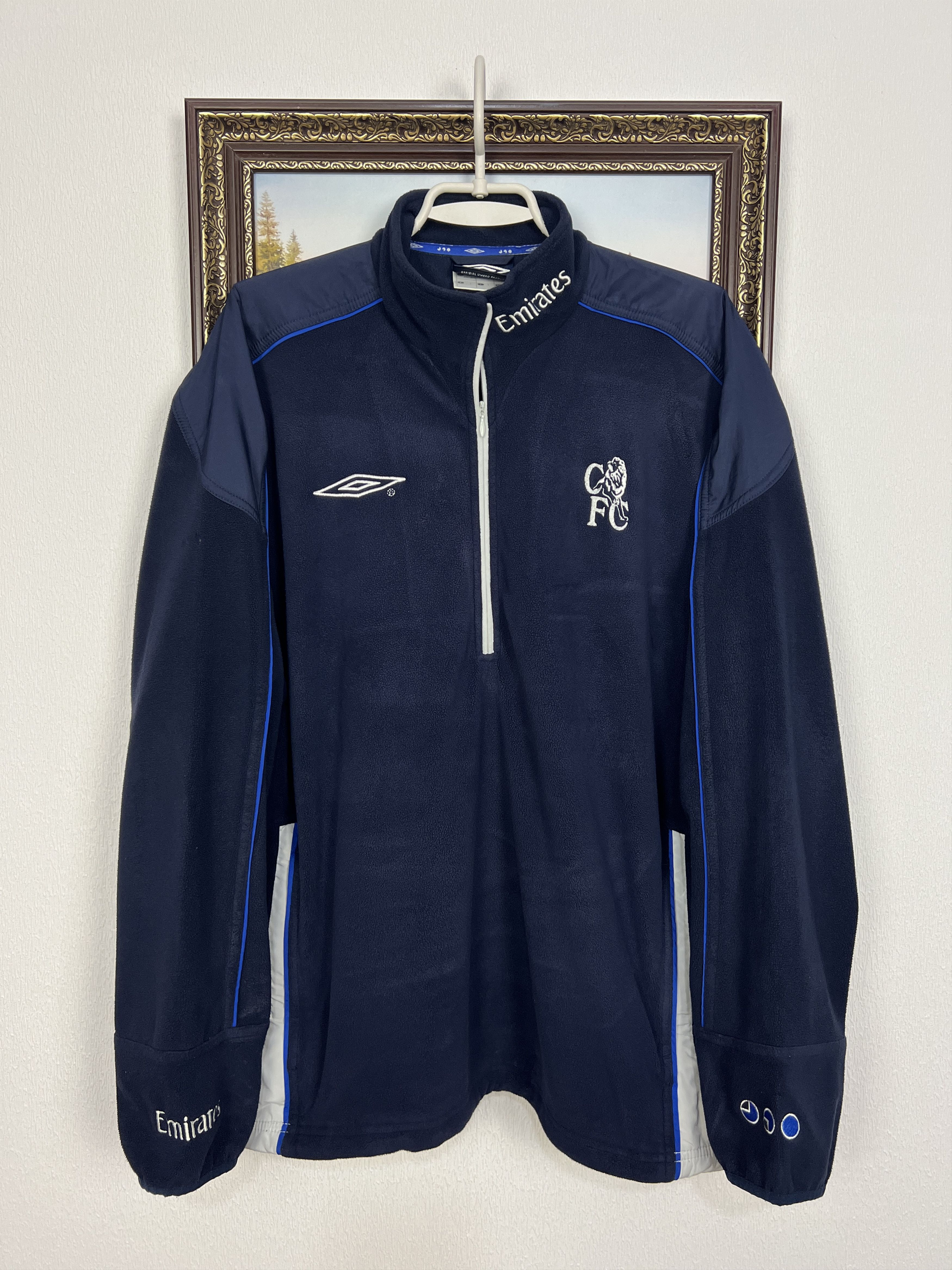 Umbro Vintage Chelsea Football Fleece Jacket Soccer Track Top Size US L / EU 52-54 / 3 - 1 Thumbnail