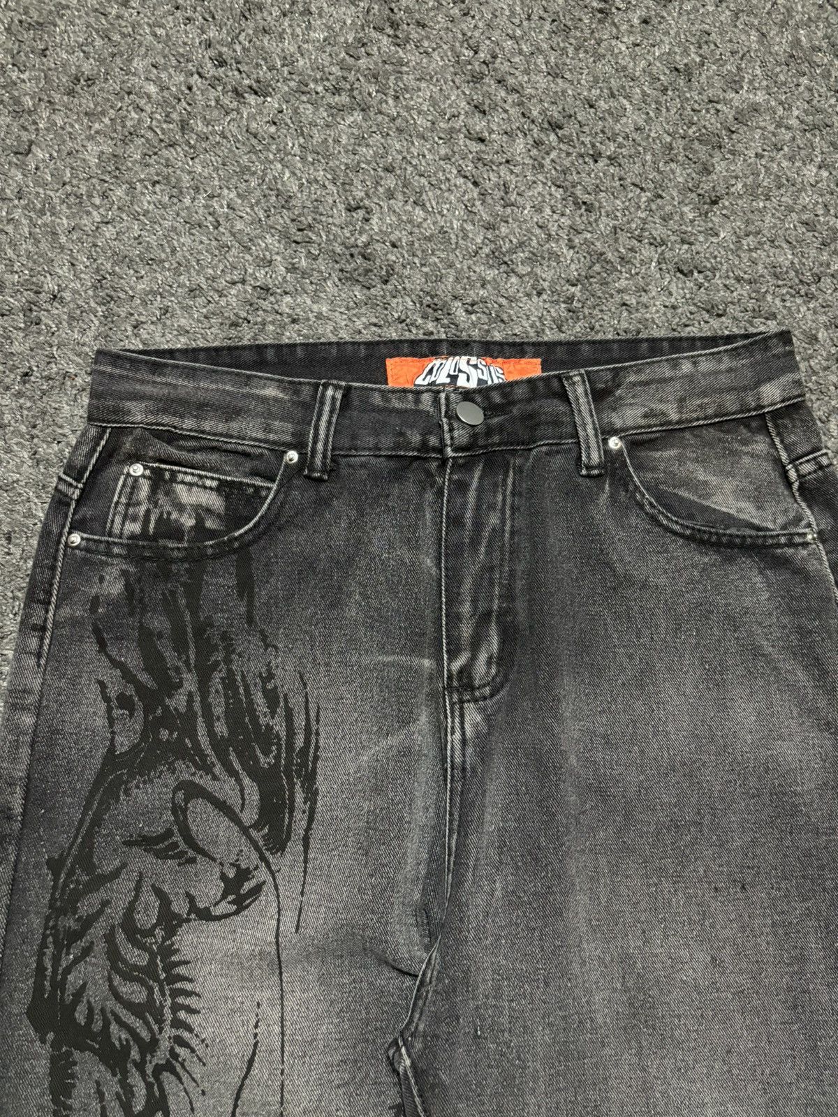 Vintage Vintage wide leg rare gray black fossile baggy jeans denim Size US 33 - 8 Thumbnail