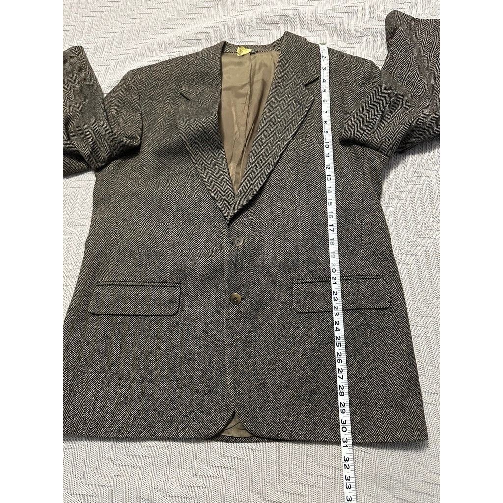 Bloomingdale's Bloomingdale's Peterborough Row black chevron wool blazer Size 46R - 8 Thumbnail