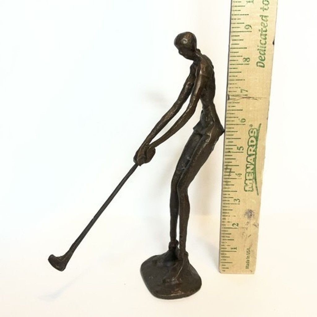 The Unbranded Brand VTG Bronze Brutalist Art Golfer Lady Art Sculpture 9.5" x 8" Size ONE SIZE - 3 Thumbnail