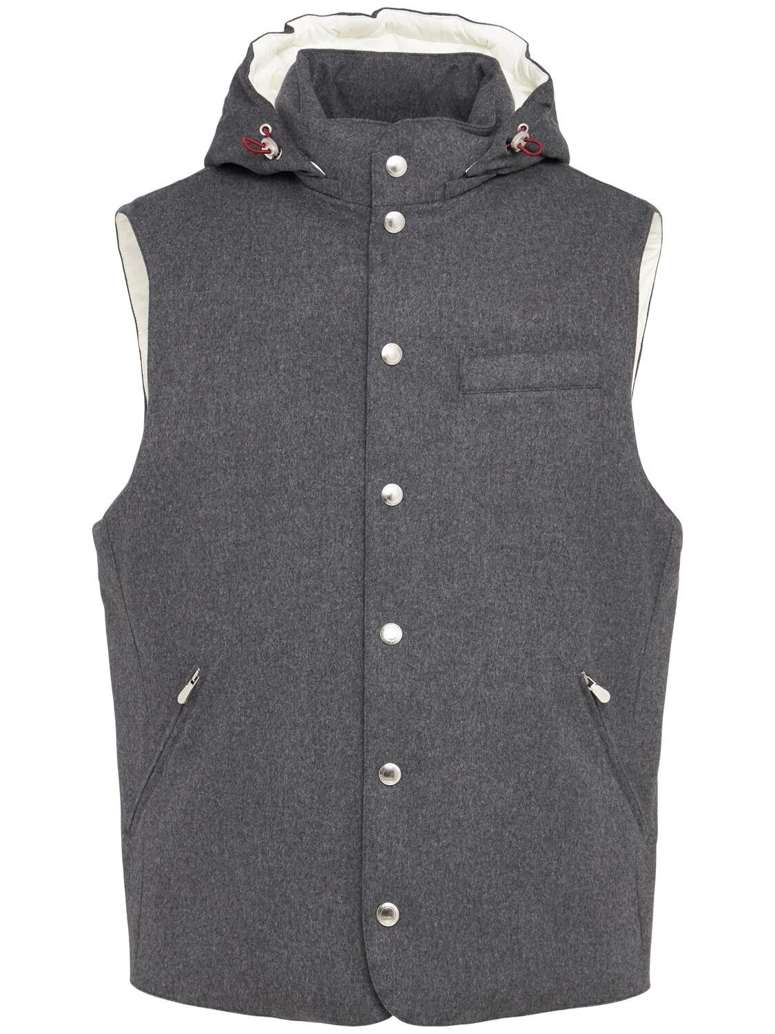 Brunello Cucinelli BRUNELLO CUCINELLI Gray Wool Vest New & Authentic Size US XL / EU 56 / 4 - 1 Thumbnail