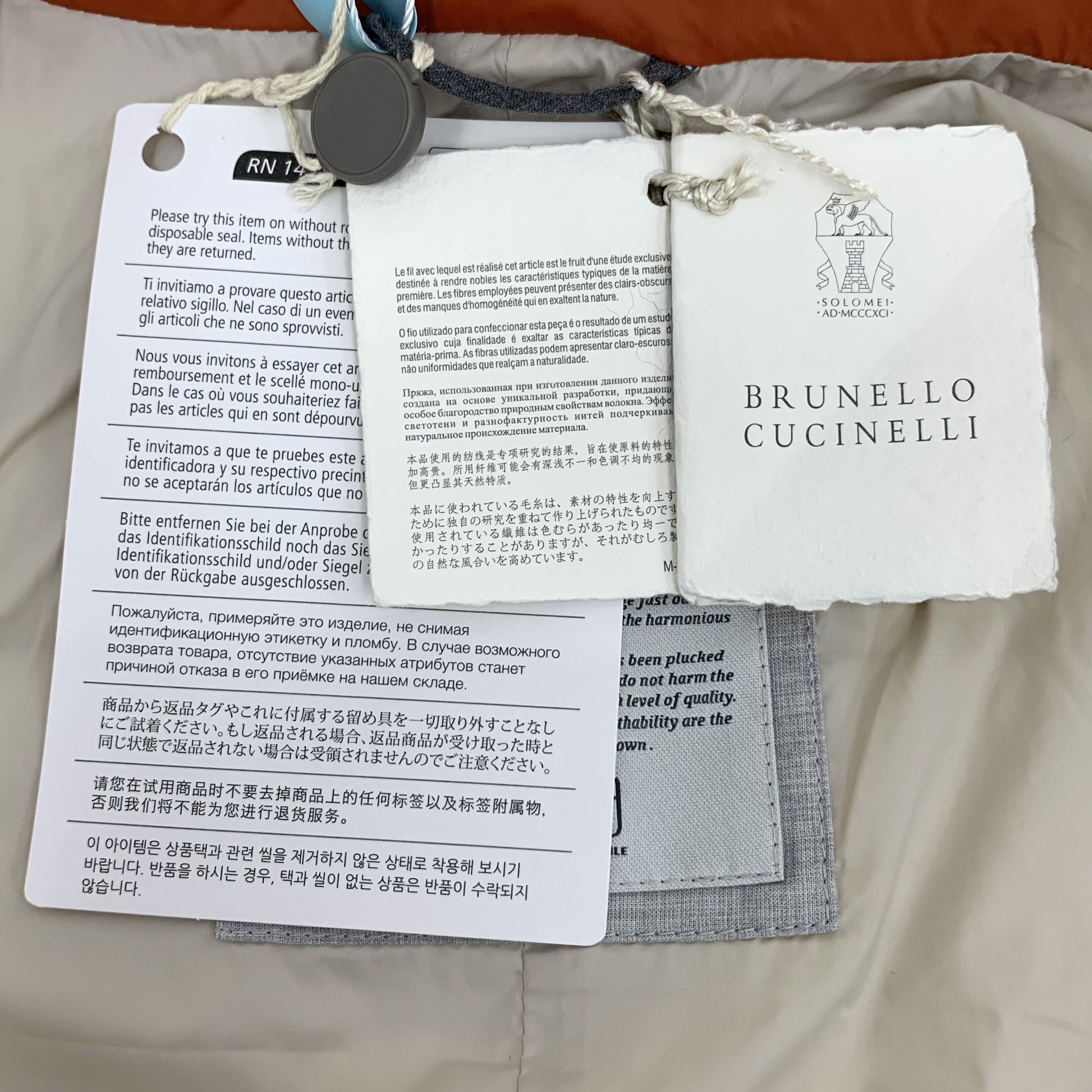 Brunello Cucinelli Brunello Cucinelli Down Vest Orange (M) Size US M / EU 48-50 / 2 - 6 Thumbnail