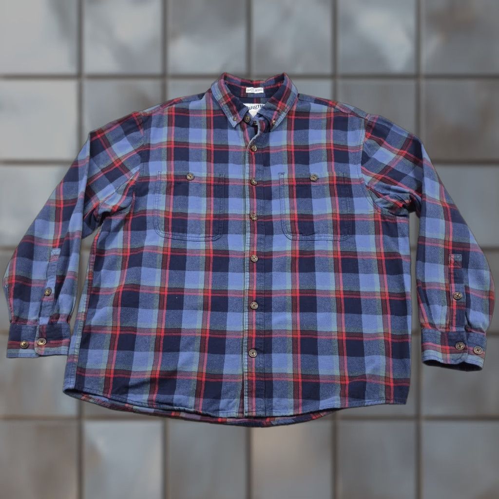 CO Duluth Trading Co Shirt Mens Large Button-Up Flat Plaid Flannel Untucked Size US L / EU 52-54 / 3 - 1 Thumbnail