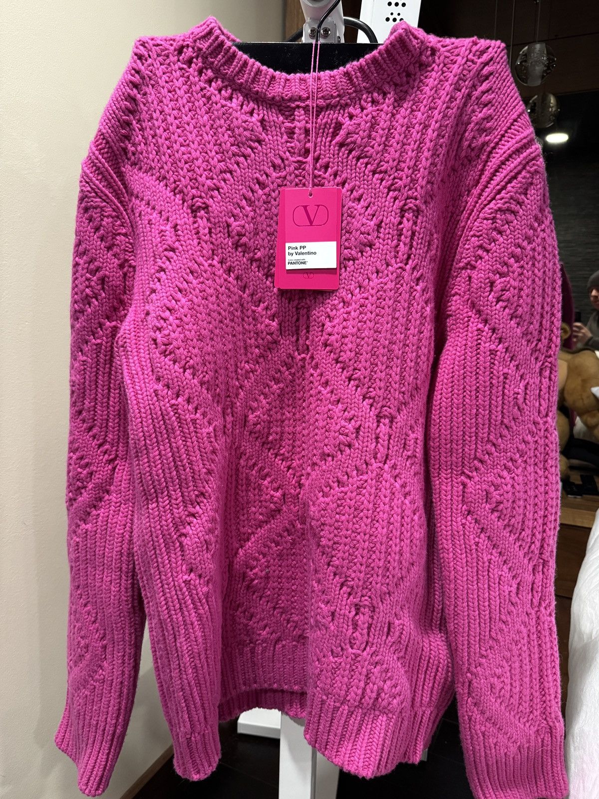Valentino NWT Valentino Pink PP Wool Knit Sweater Size US L / EU 52-54 / 3 - 2 Thumbnail