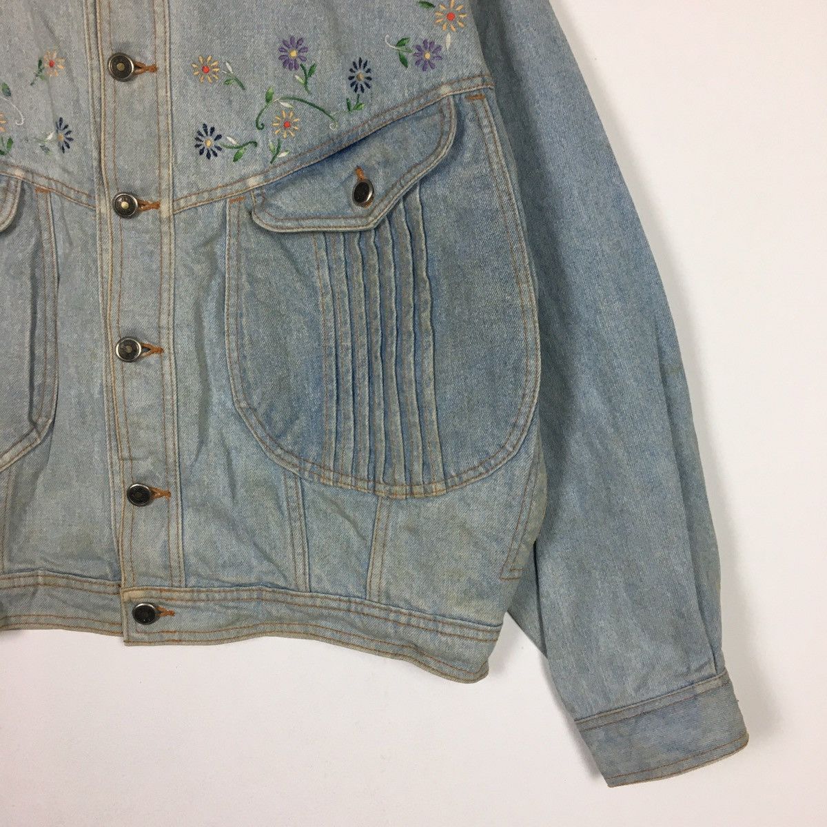 Vintage Vintage Jean Cox Embroidery Denim Jacket Size L / US 10 / IT 46 - 3 Thumbnail