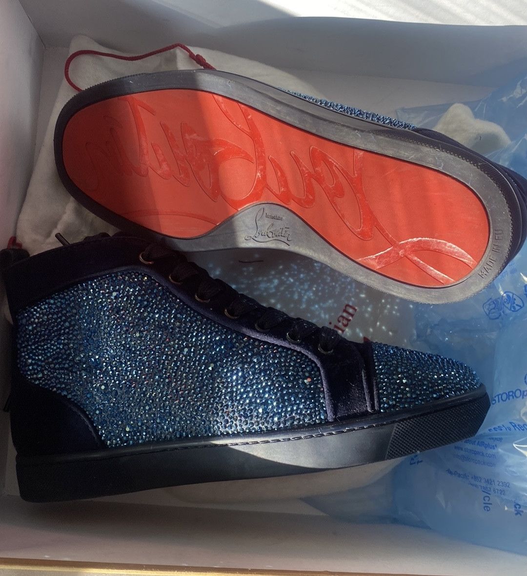 Christian Louboutin Christian Louboutin Strass Navy Blue Size US 6.5 / EU 39-40 - 8 Thumbnail