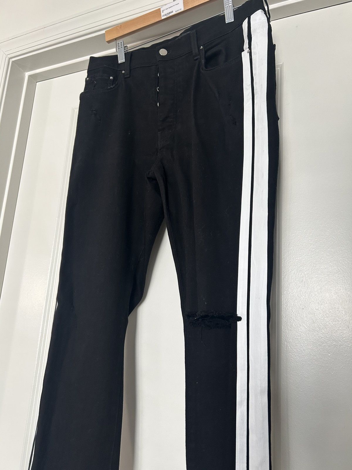 Amiri AMIRI Track Stripe Jeans black white mx1 Size US 34 / EU 50 - 1 Thumbnail