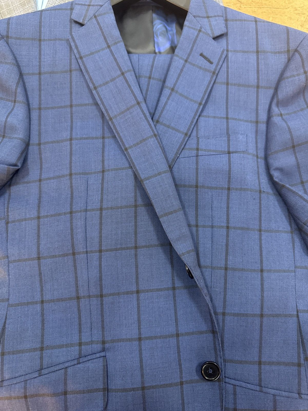 Other Super 120s Plaid Suit Size 40R - 9 Thumbnail