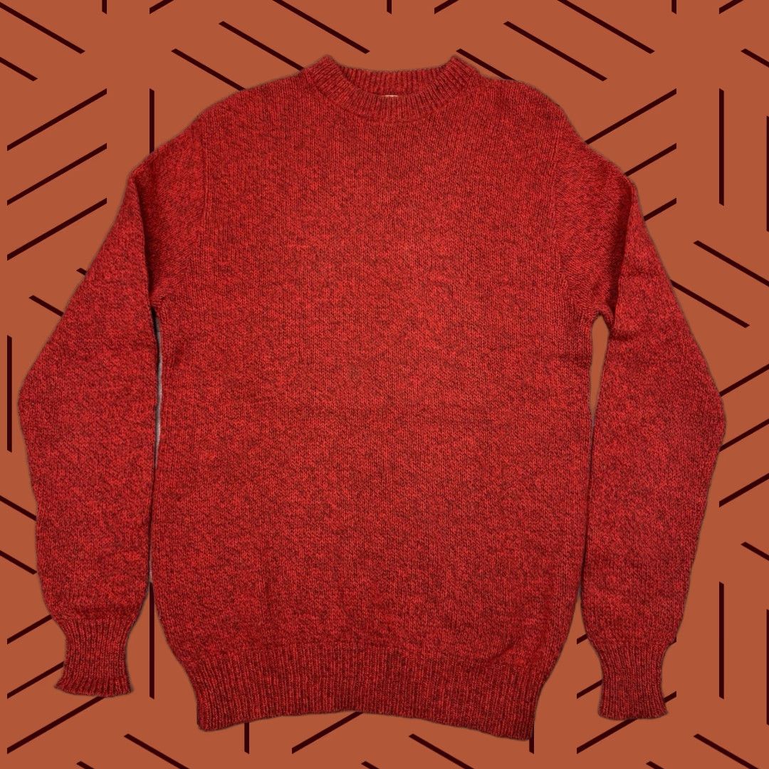 Vintage VTG LL BEAN Mens Sweater Pullover Crewneck Wool Nylon Red Heathered Big & Tall LT Long Sleeve Size LT Mens USA 70s 80s Size US L / EU 52-54 / 3 - 1 Thumbnail