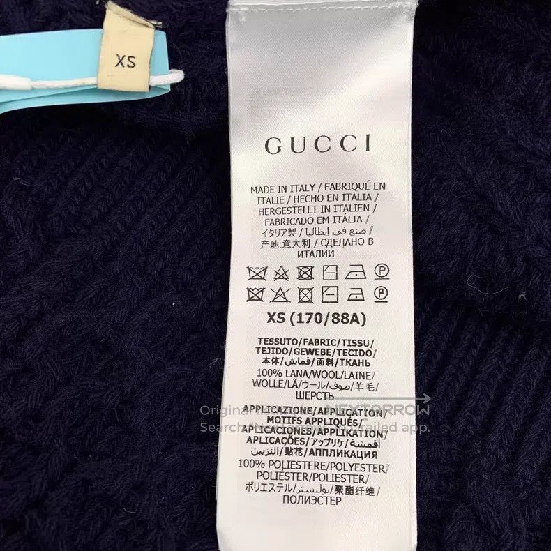 Gucci Gucci 22 dark blue twisted jacquad wool round-neck long-sl Size US XS / EU 42 / 0 - 7 Thumbnail