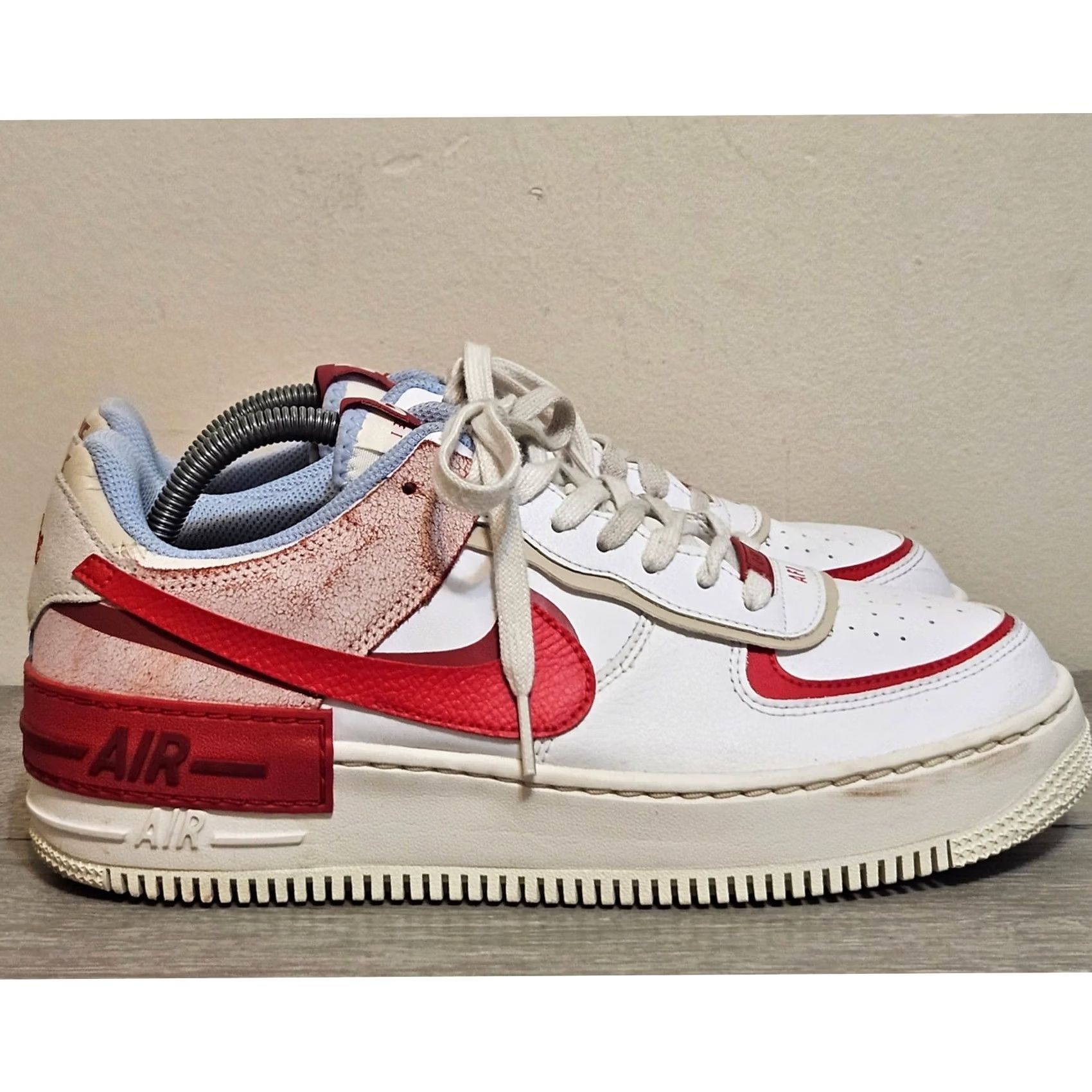Nike Nike Women's Air Force 1 Shadow White University Red Size 10.5 CI0919-108 Size US 11 / IT 41 - 2 Thumbnail