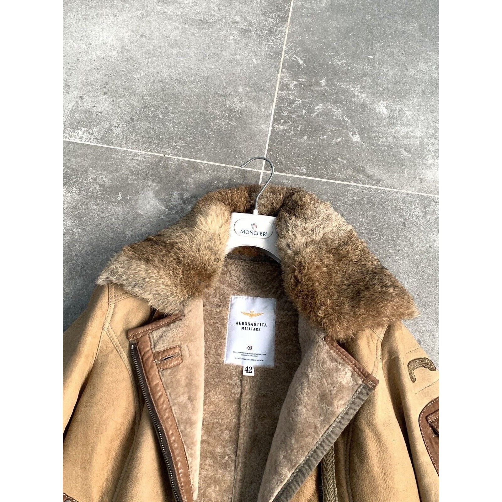 Aeronautica Militare AERONAUTICA MILITARE Sheepskin Fur Biker Jacket Coat IT 42 S Size M / US 6-8 / IT 42-44 - 12 Thumbnail