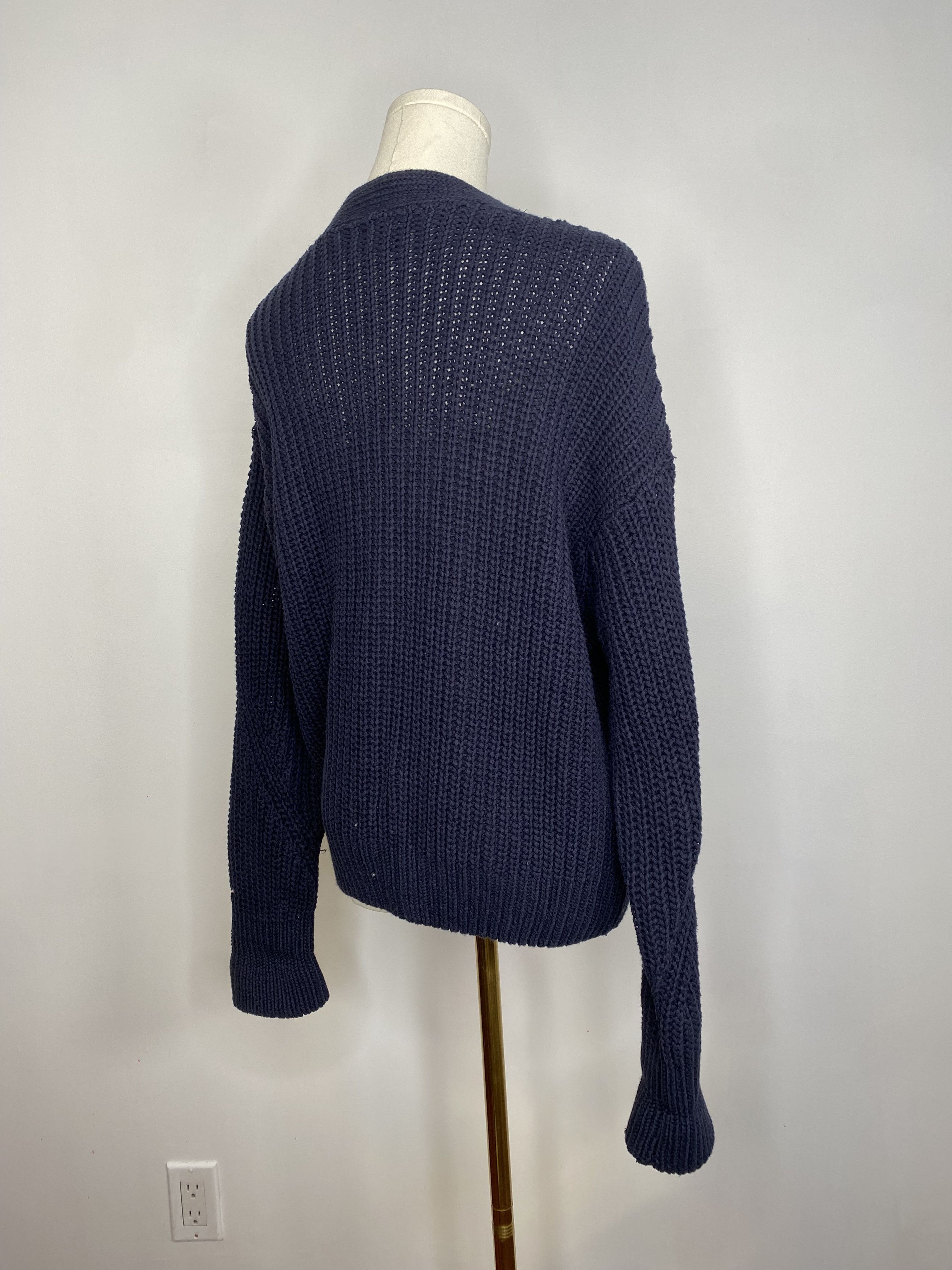 Tommy Hilfiger Tommy Hilfiger - Navy Blue Crochet Chunky Cardigan Size XS / US 0-2 / IT 36-38 - 8 Thumbnail
