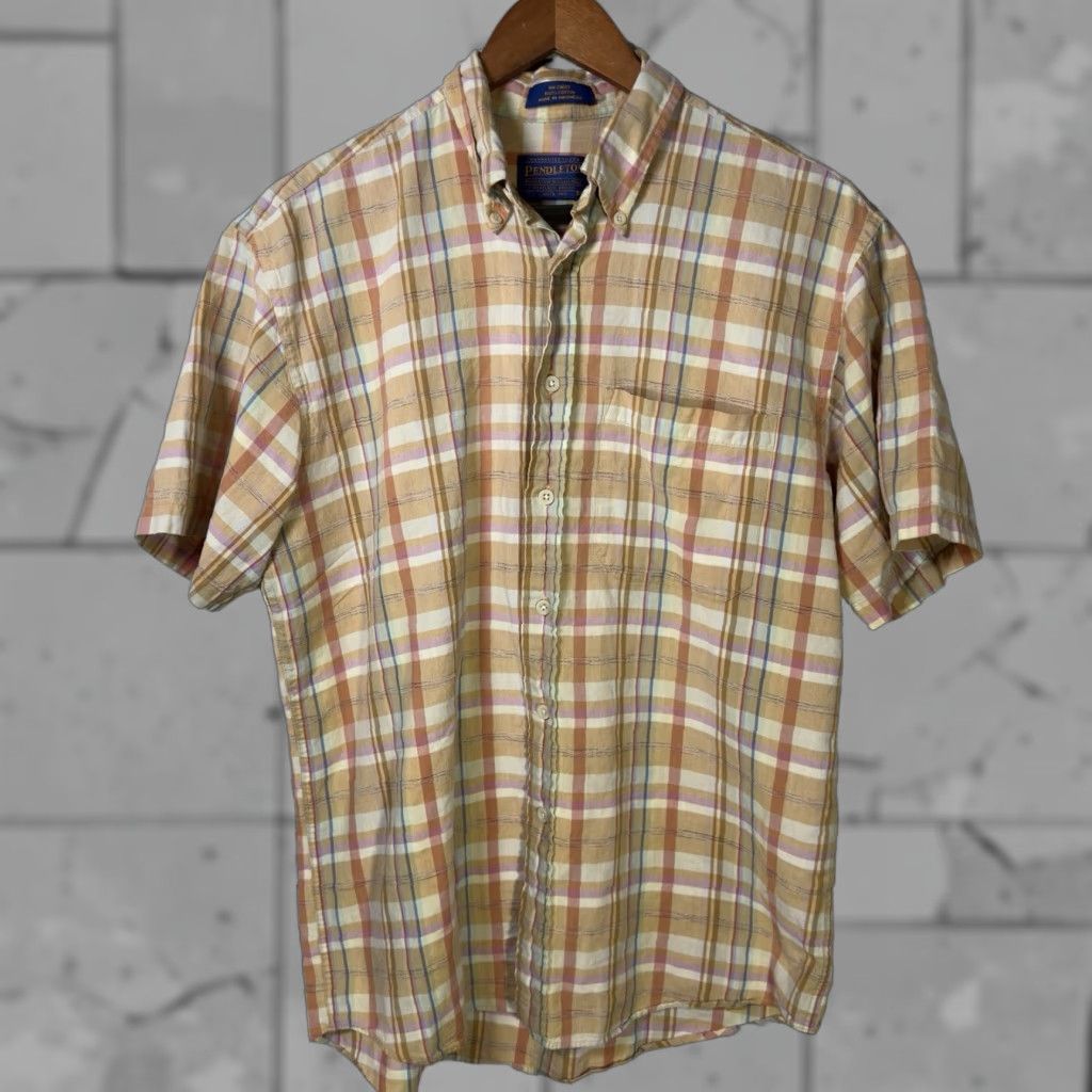 Pendleton Pendleton Shirt Mens Size M Short Sleeve Button-Down Plaid 100% Cotton Multicolor Size US M / EU 48-50 / 2 - 1 Thumbnail