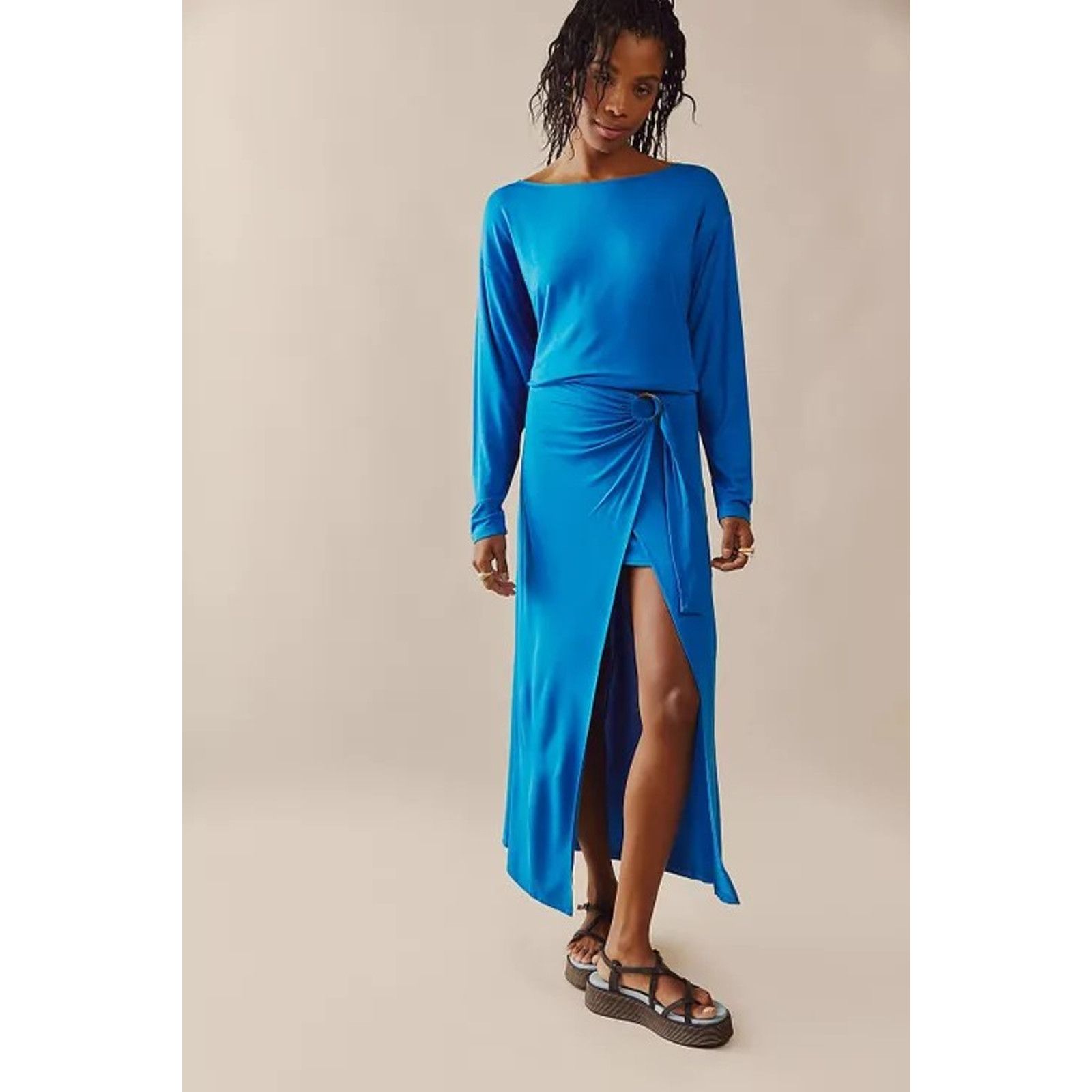 Free People New Free People Alyssa Long Sleeve Wrap Dress Maxi XS $128 Size XS / US 0-2 / IT 36-38 - 1 Thumbnail