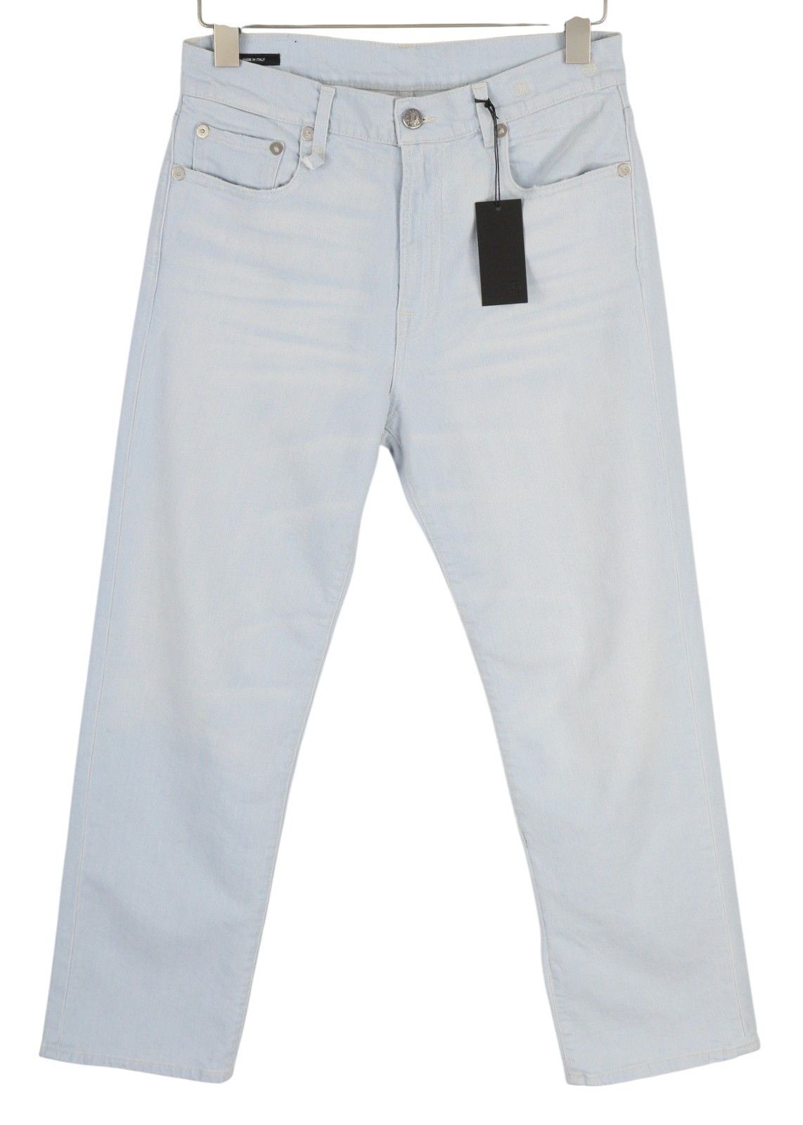 R13 ROMEO 28 Washed Blue Stretch Cropped Zip 84458 Size 28" / US 6 / IT 42 - 1 Thumbnail
