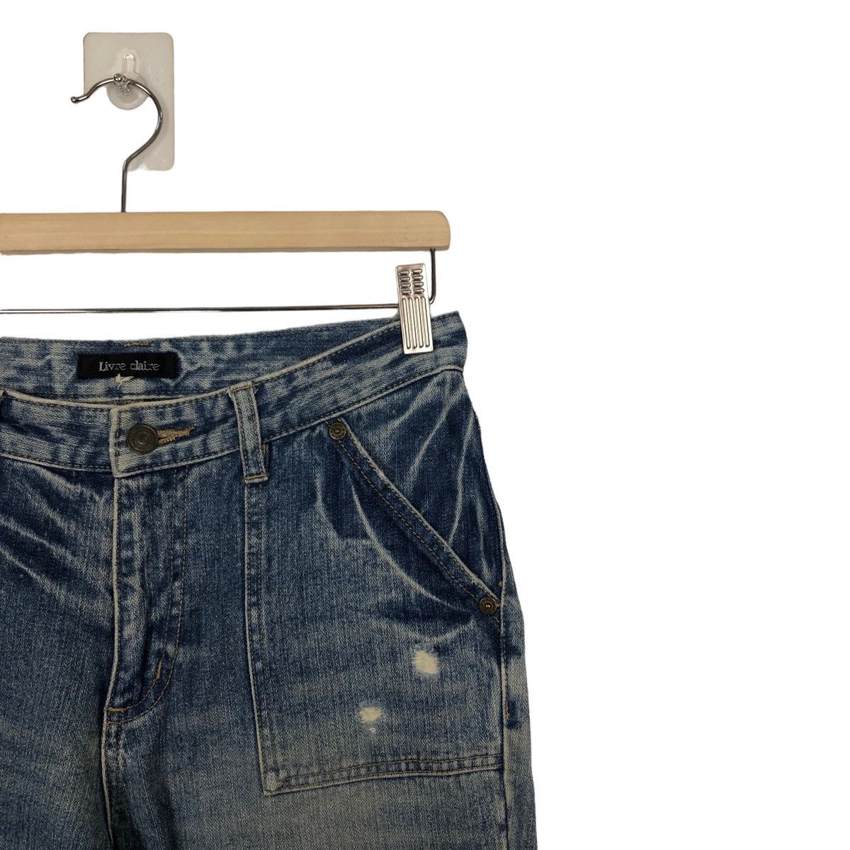Japanese Brand 🔥RARE BOWCUT DISTRESSED DENIM JEANS LIVRE CLAIRE JAPAN Size US 28 / EU 44 - 4 Thumbnail