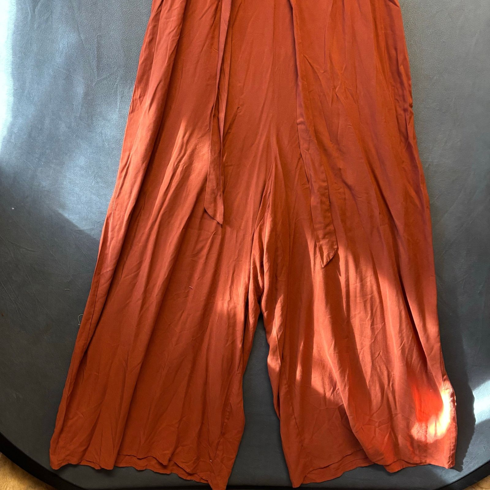 Other Ivy Street Plus Size Rust Wide Leg Jumpsuit 1X Boho Pantsuit Size 38" / US 16 / IT 52 - 3 Thumbnail