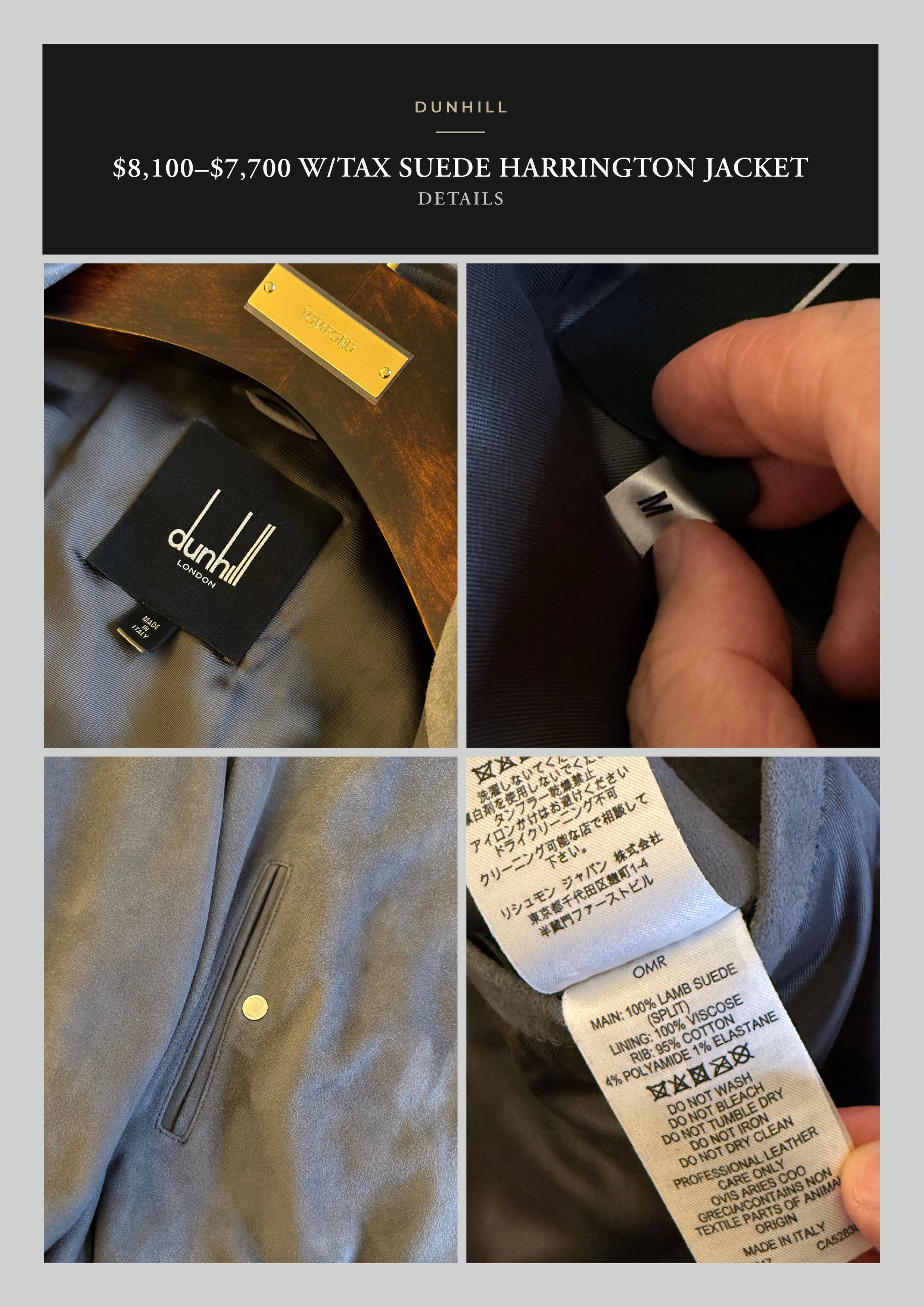 Alfred Dunhill Best Dressed Very Rare $7700 DUNHILL Soft Lamb Suede Jacket Size US M / EU 48-50 / 2 - 20 Thumbnail