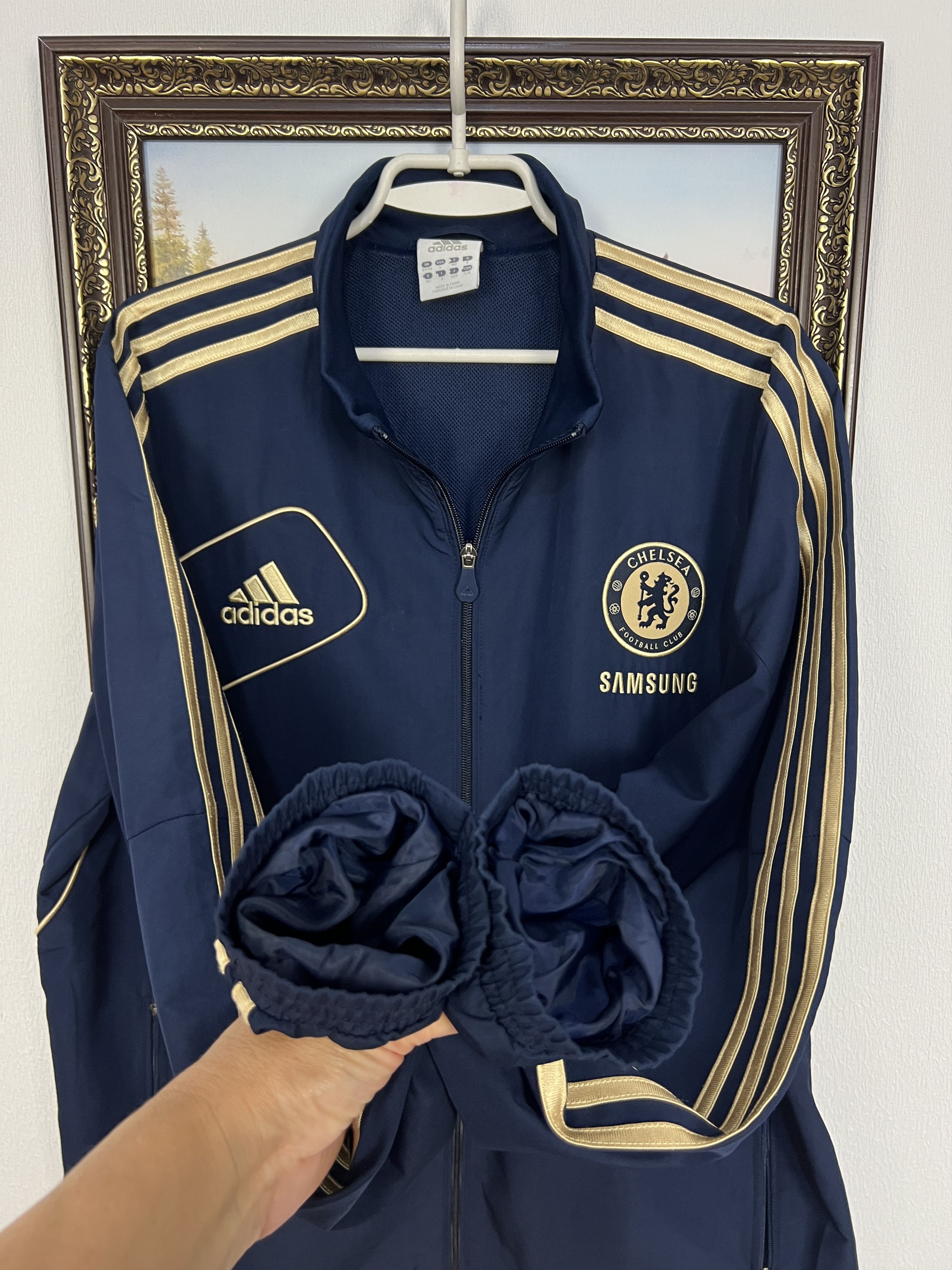 Adidas Vintage Adidas Blue Chelsea Football Jacket Soccer Mens Size US L / EU 52-54 / 3 - 7 Thumbnail
