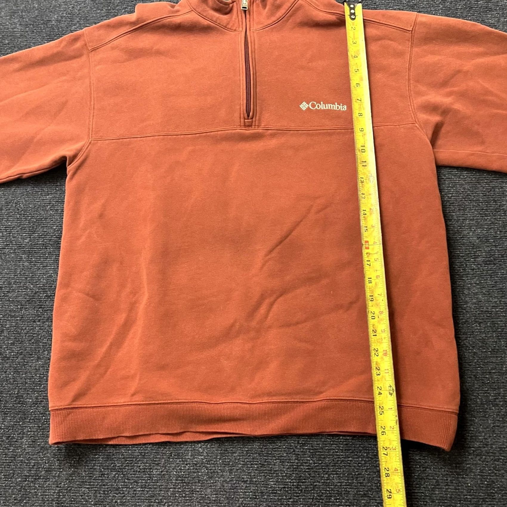 Vintage Columbia Sweatshirt Mens Large Orange Fleece 1/4 Zip Pullover Mock Neck Outdoor Size US L / EU 52-54 / 3 - 7 Thumbnail