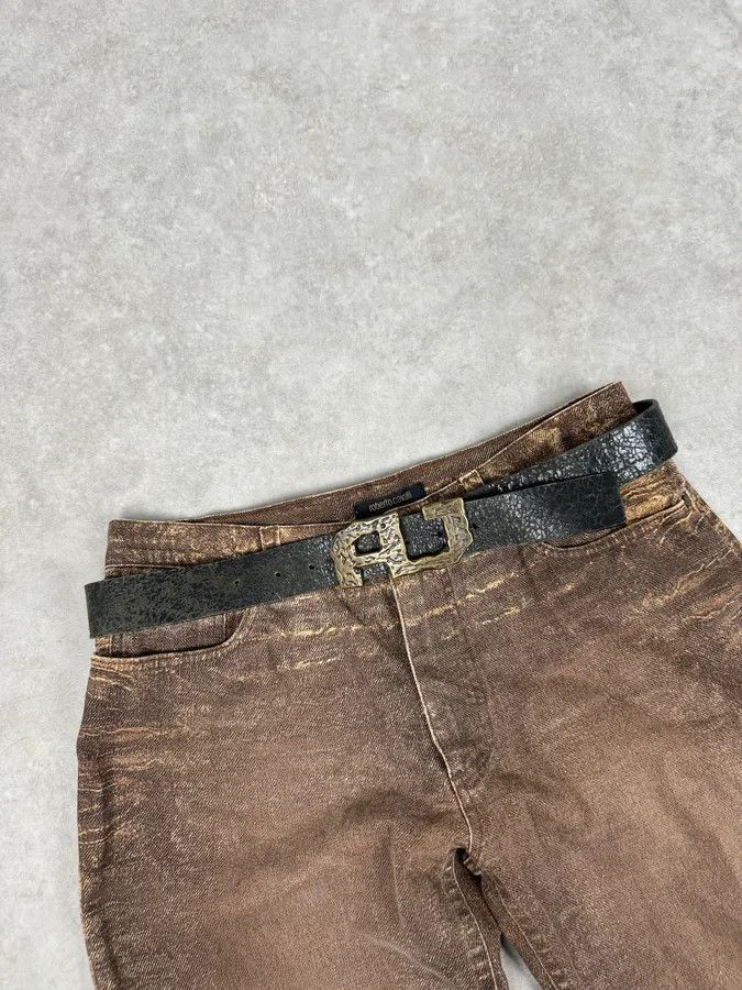 Armani Armani AJ Black Leather Hammered Belt Size ONE SIZE - 1 Thumbnail