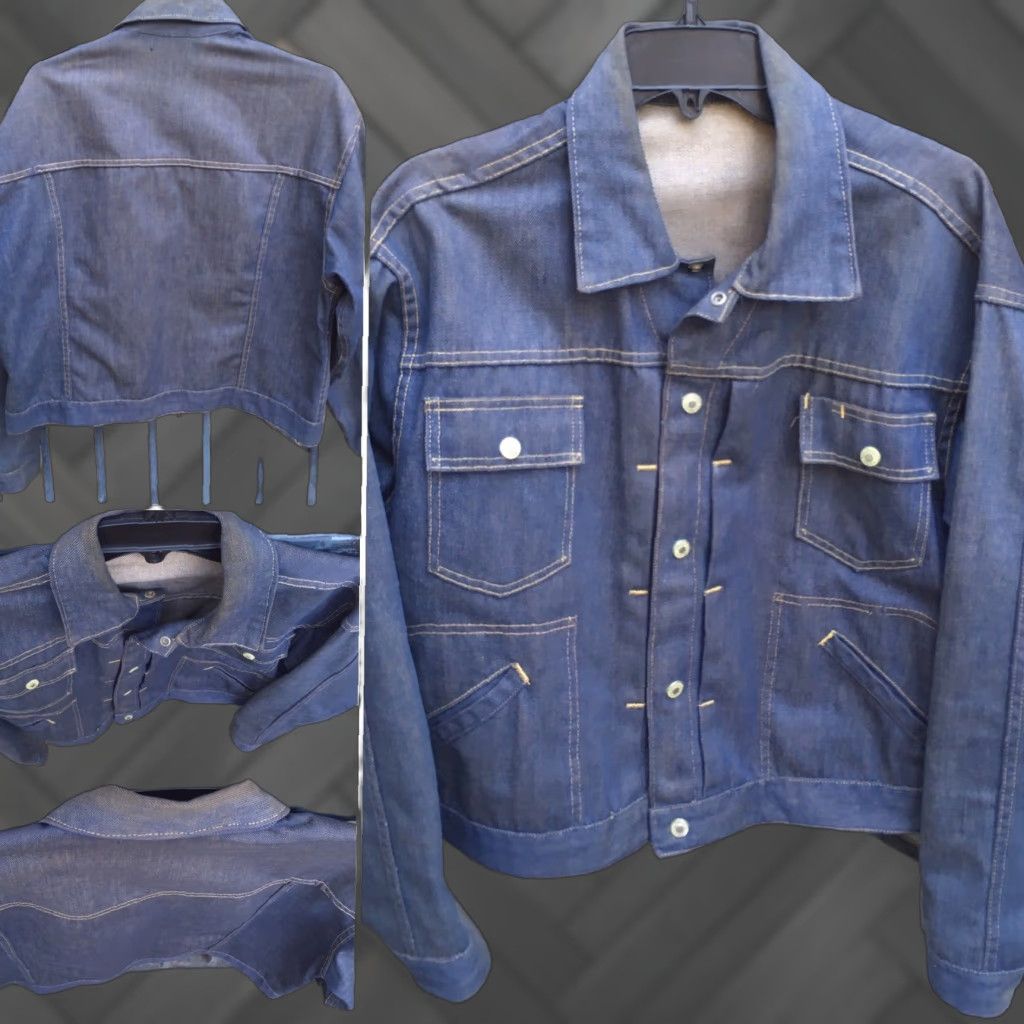 Denime VINTAGE Ranchcraft Denim Jacket Western Jean Jacket Ranch 23 In Pit To Pit Rockabilly Blue Adult L Mens Jacket Size US 33 - 1 Thumbnail