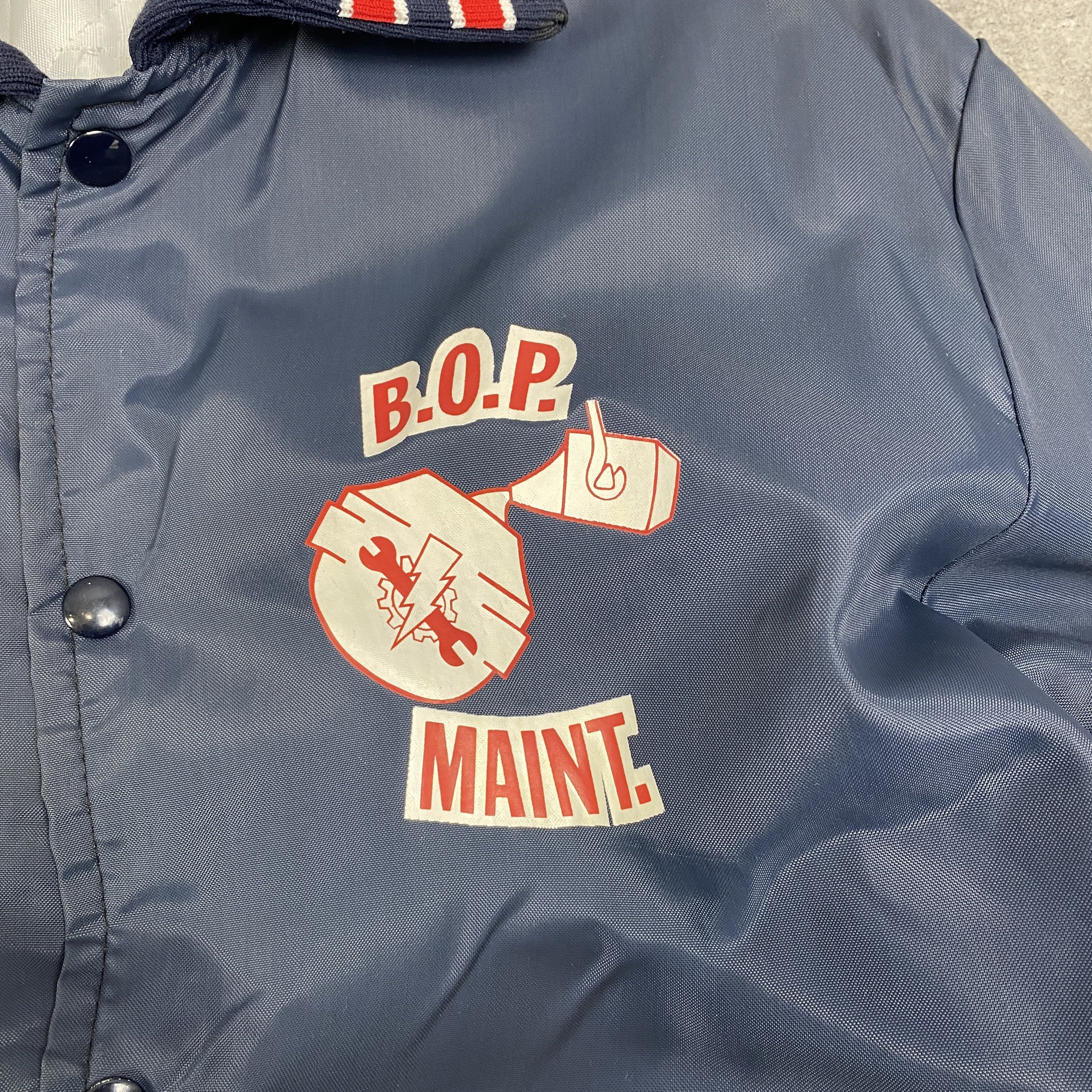 Vintage B.O.P. Maint. navy boxy vintage varsity jacket - L Size US L / EU 52-54 / 3 - 2 Thumbnail