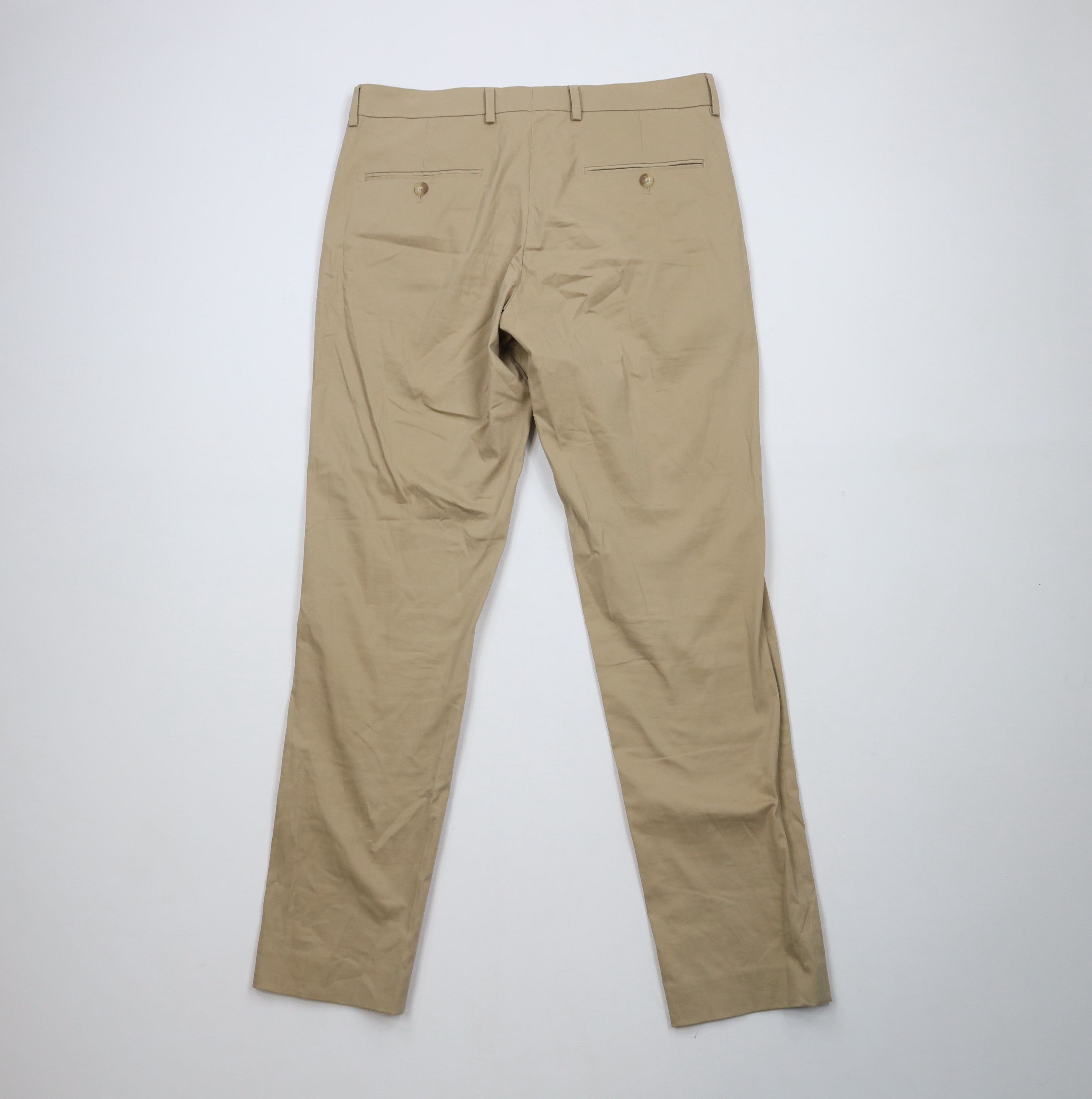 Express × Vintage Express Slim Fit Flat Front Chino Chinos Pants Beige Khaki Size US 31 - 8 Thumbnail