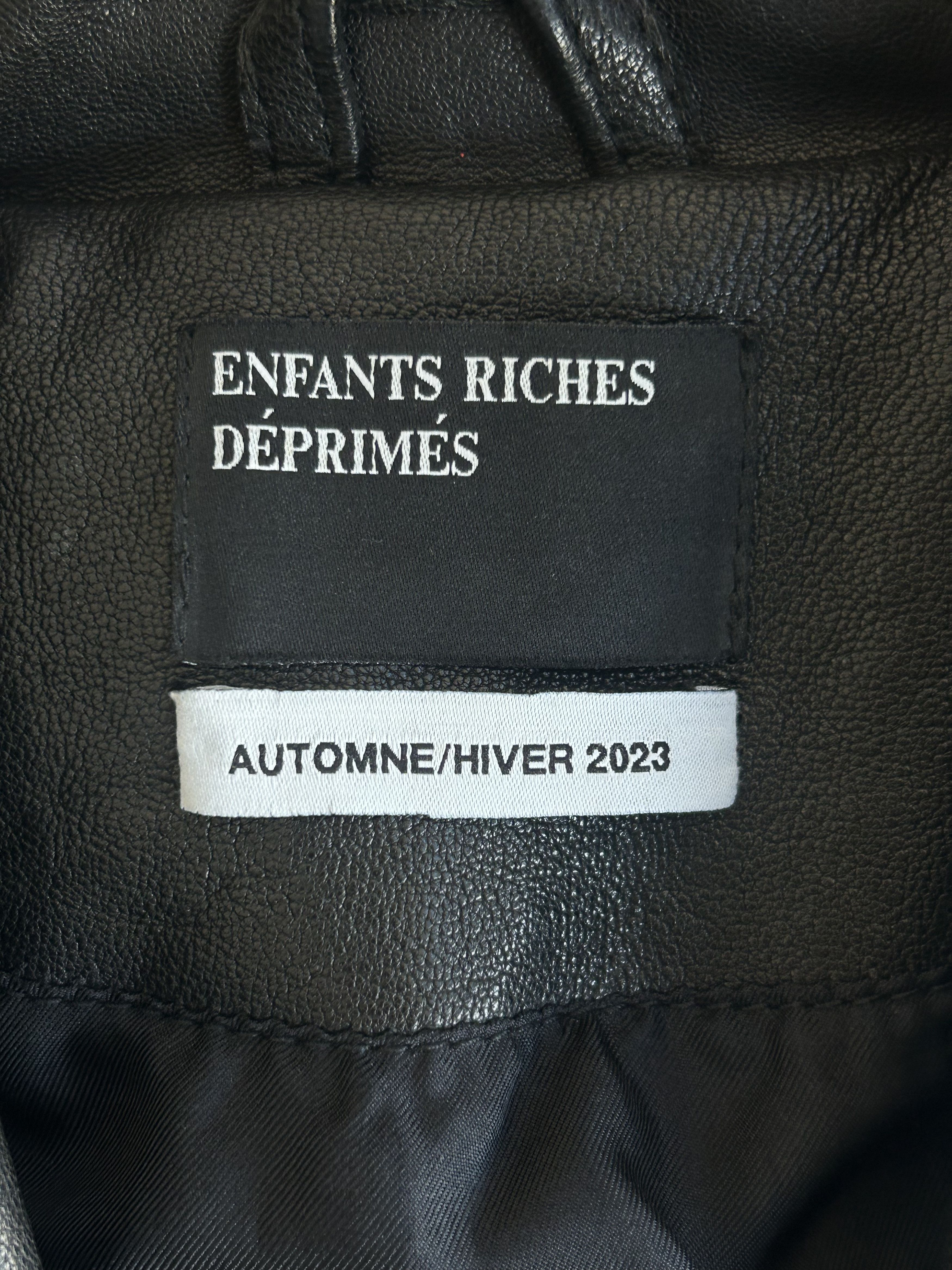 Enfants Riches Deprimes Black Rose Buckle Moto Leather Jacket Size US XL / EU 56 / 4 - 3 Thumbnail