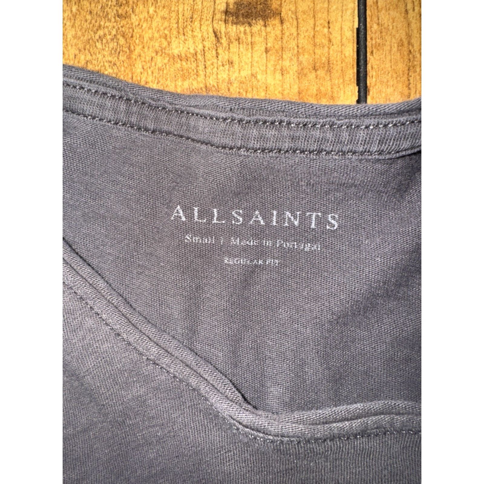 Allsaints AllSaints Men’s T-Shirt Regular Fit Gray Small Minimalist Casual Tee Size US S / EU 44-46 / 1 - 4 Thumbnail