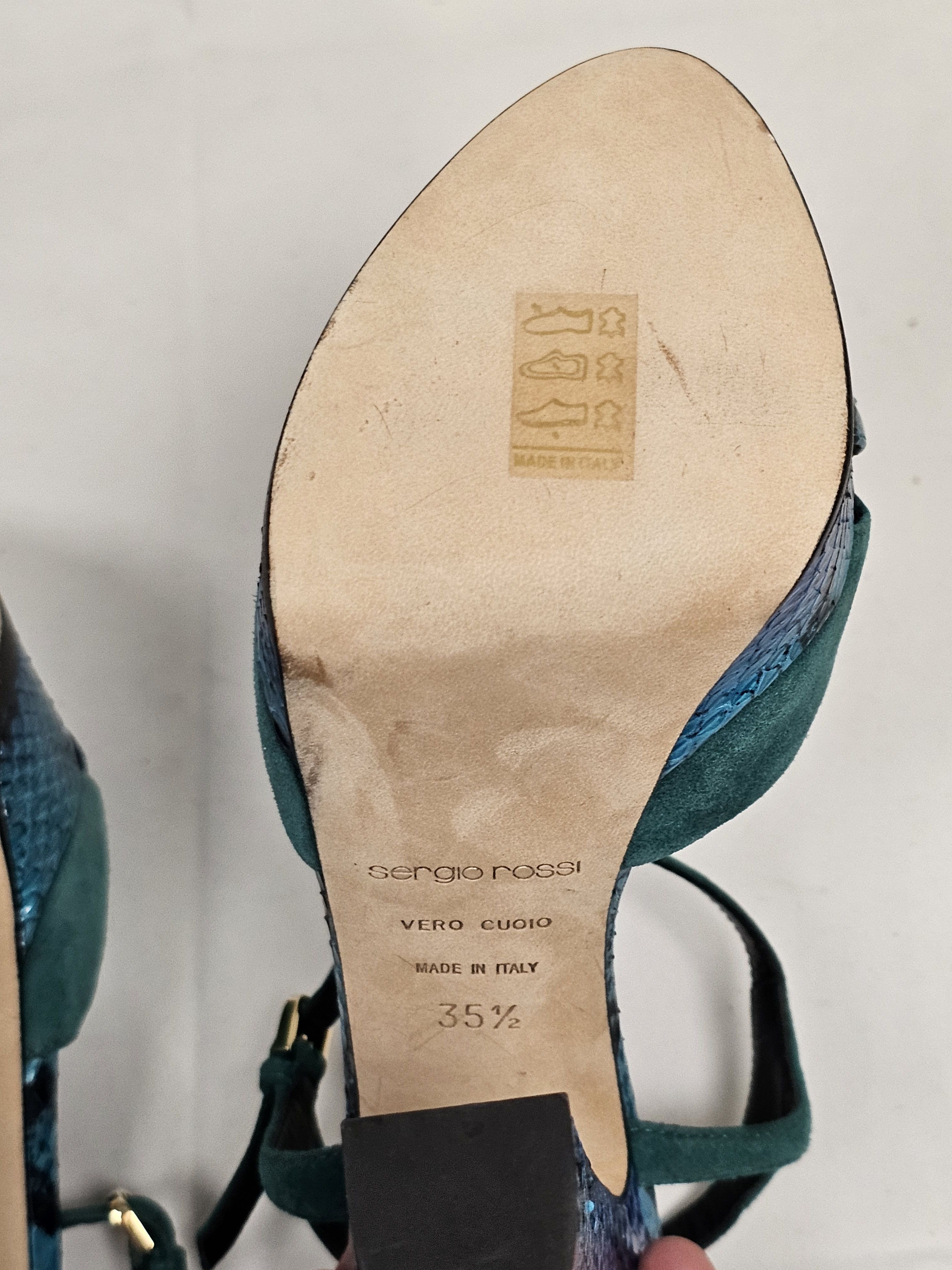 Sergio Rossi Sergio Rossi Elaphe Suede Python Leather Platforms Size 5.5 Size US 5.5 / IT 35.5 - 9 Thumbnail