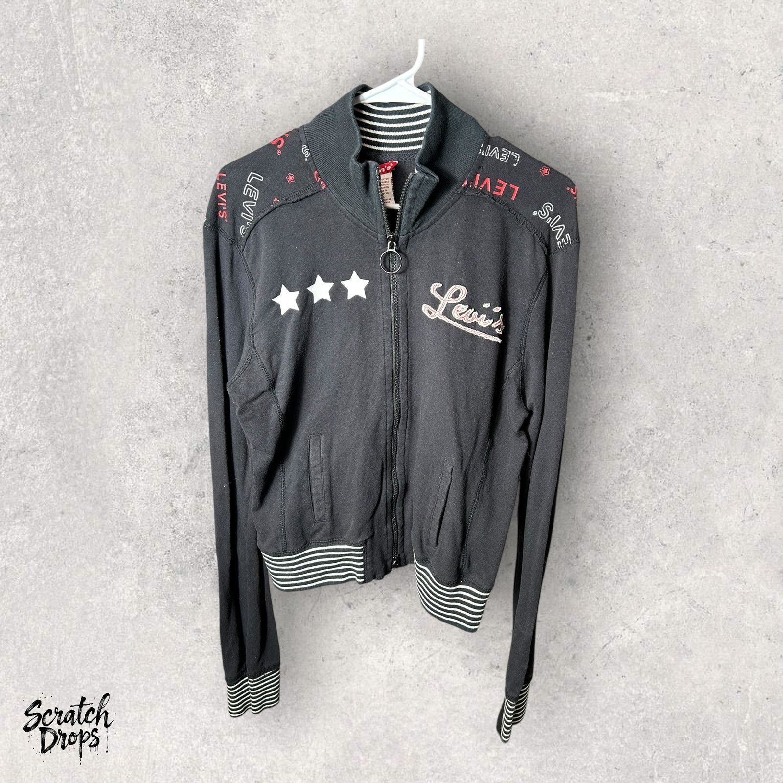 Levi's Vintage Womens Levis Jacket Large Black Striped Star Accents Size L / US 10 / IT 46 - 1 Thumbnail