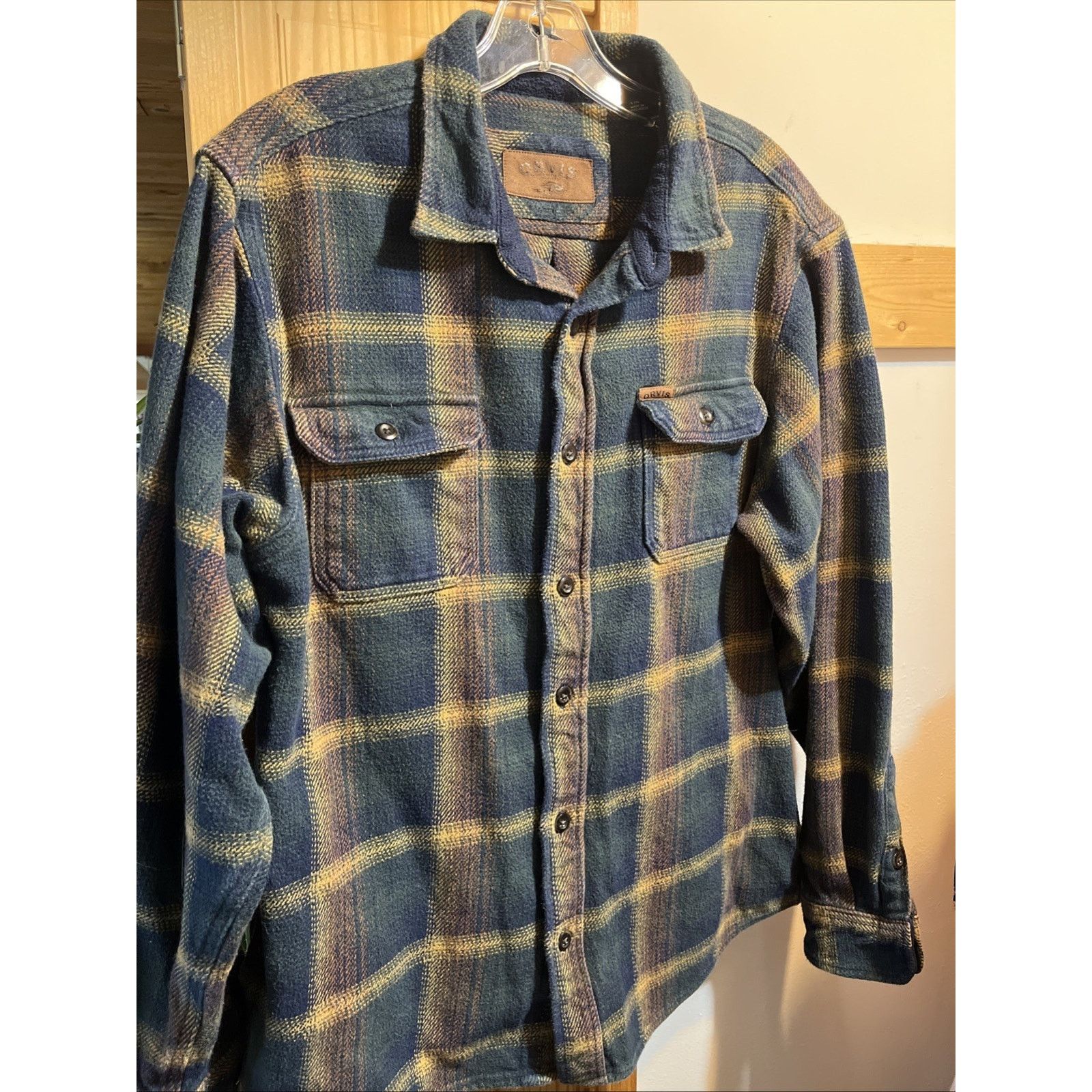 Orvis Orvis Vintage Shirt Mens Large Blue Plaid Flannel Cotton Y2k Size US L / EU 52-54 / 3 - 8 Thumbnail