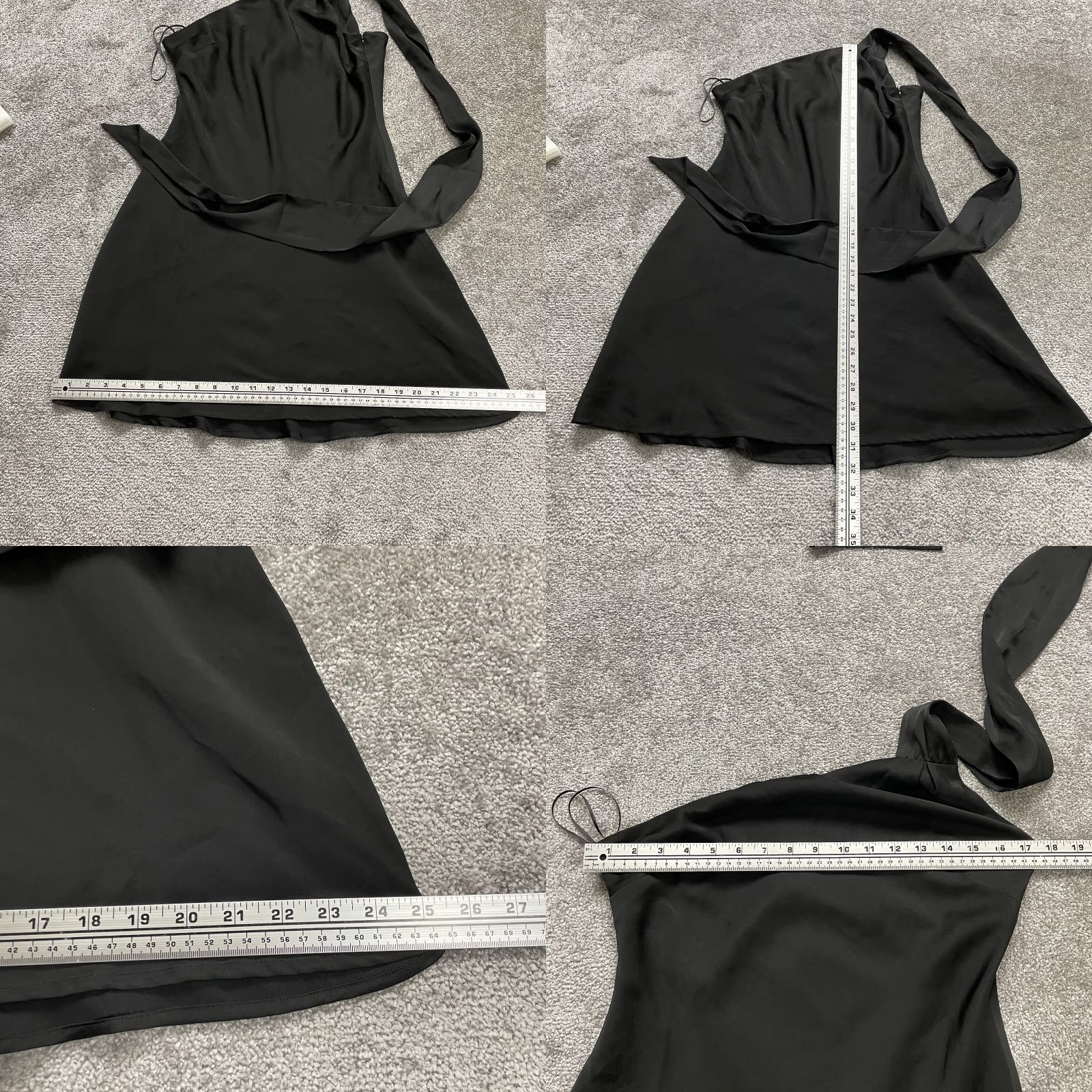 Venus Le Lis Dress Womens Large Black One Shoulder Mini Silk Solid A-Line Party Size L / US 10 / IT 46 - 8 Thumbnail