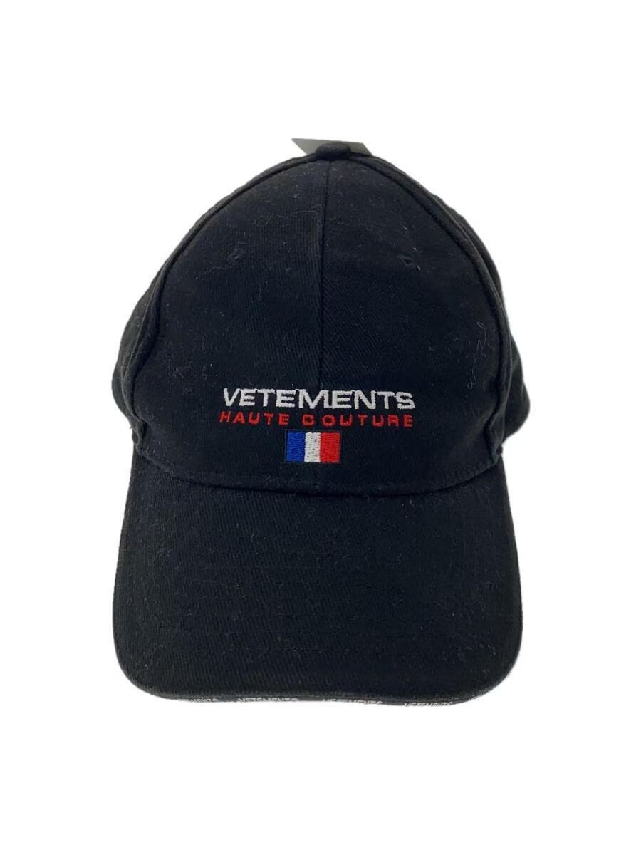 image of Vetements Embroidered Haute Couture Logo Cap in Black, Men's