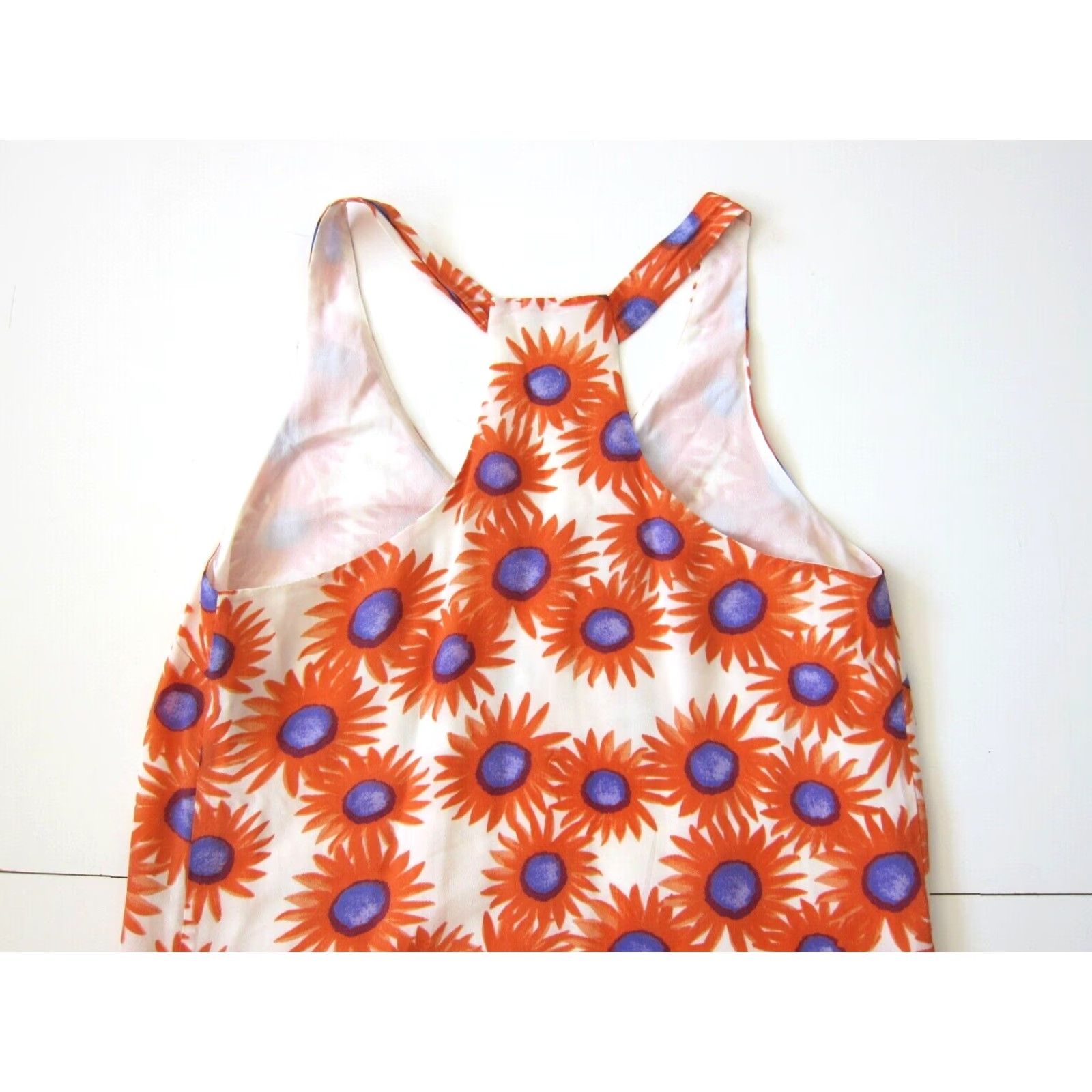 Vintage VINTAGE Elorie 100% Silk Orange Purple Floral Sleeveless Shift Tank Tunic Slip Dress S Size S / US 4 / IT 40 - 5 Thumbnail