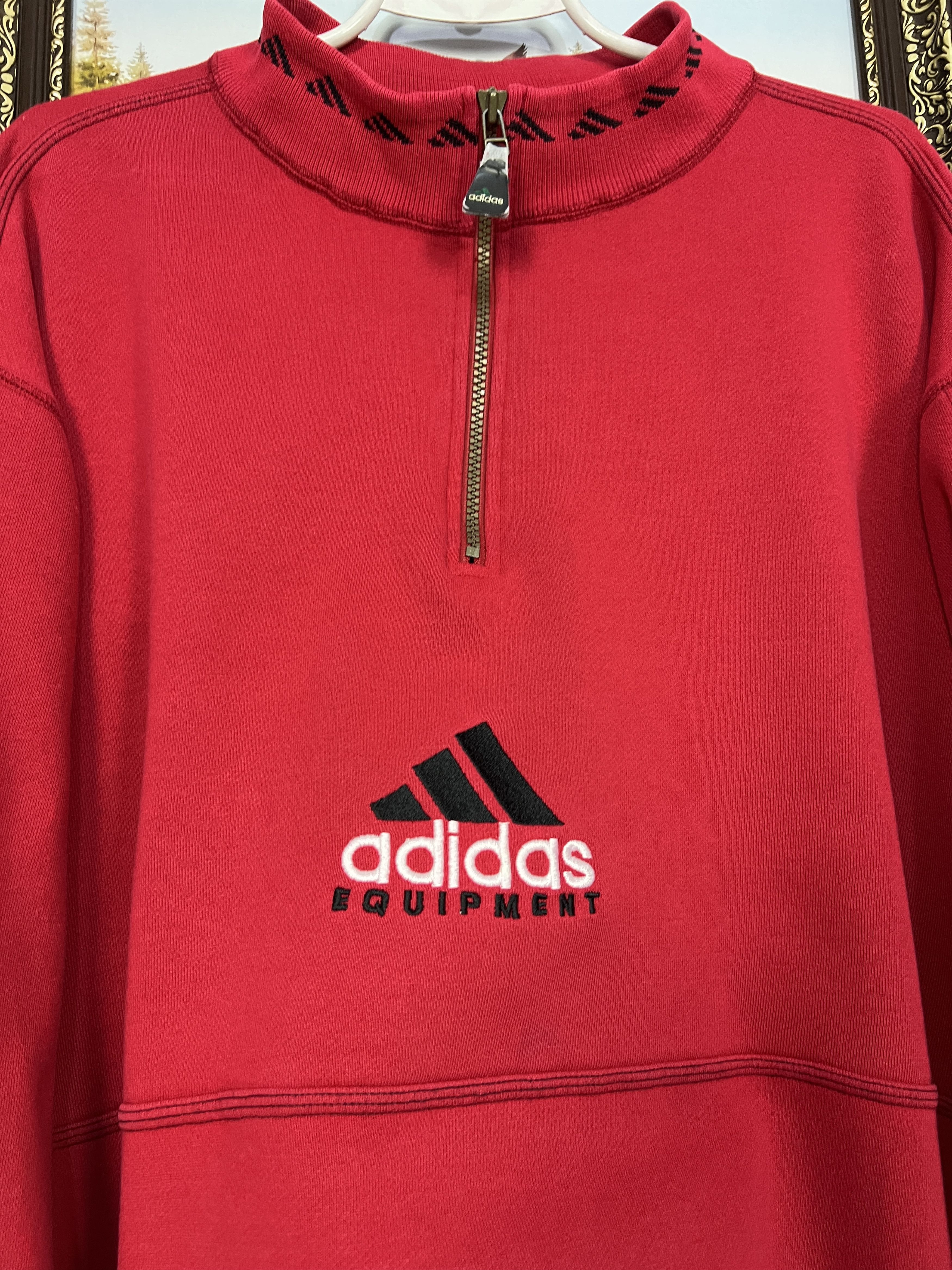 Adidas Vintage 90's Adidas Equipment Red Sweatshirt Mens Crewneck Size US XL / EU 56 / 4 - 3 Thumbnail